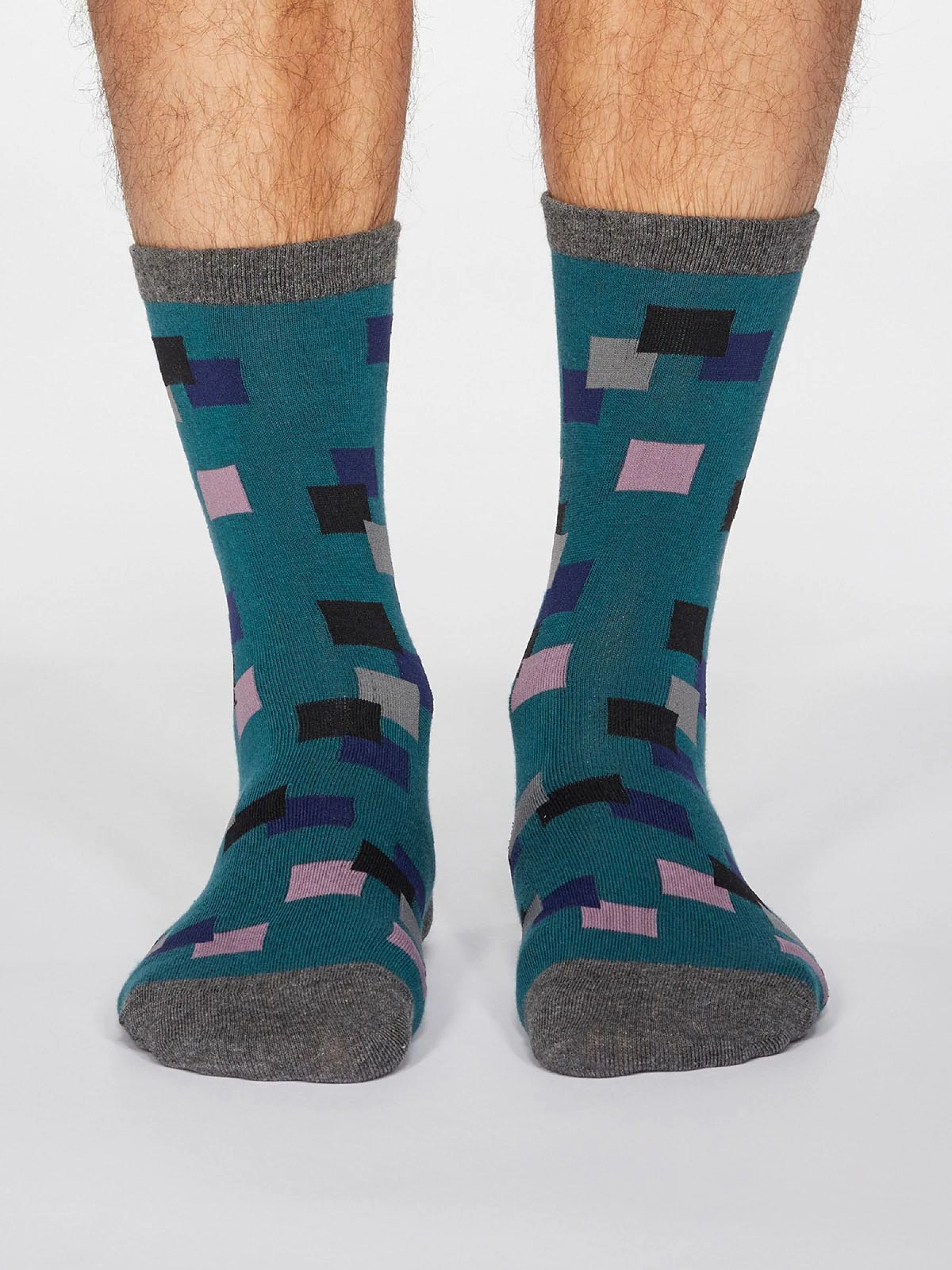 Evan Square Socks - Teal Green - Flockneti