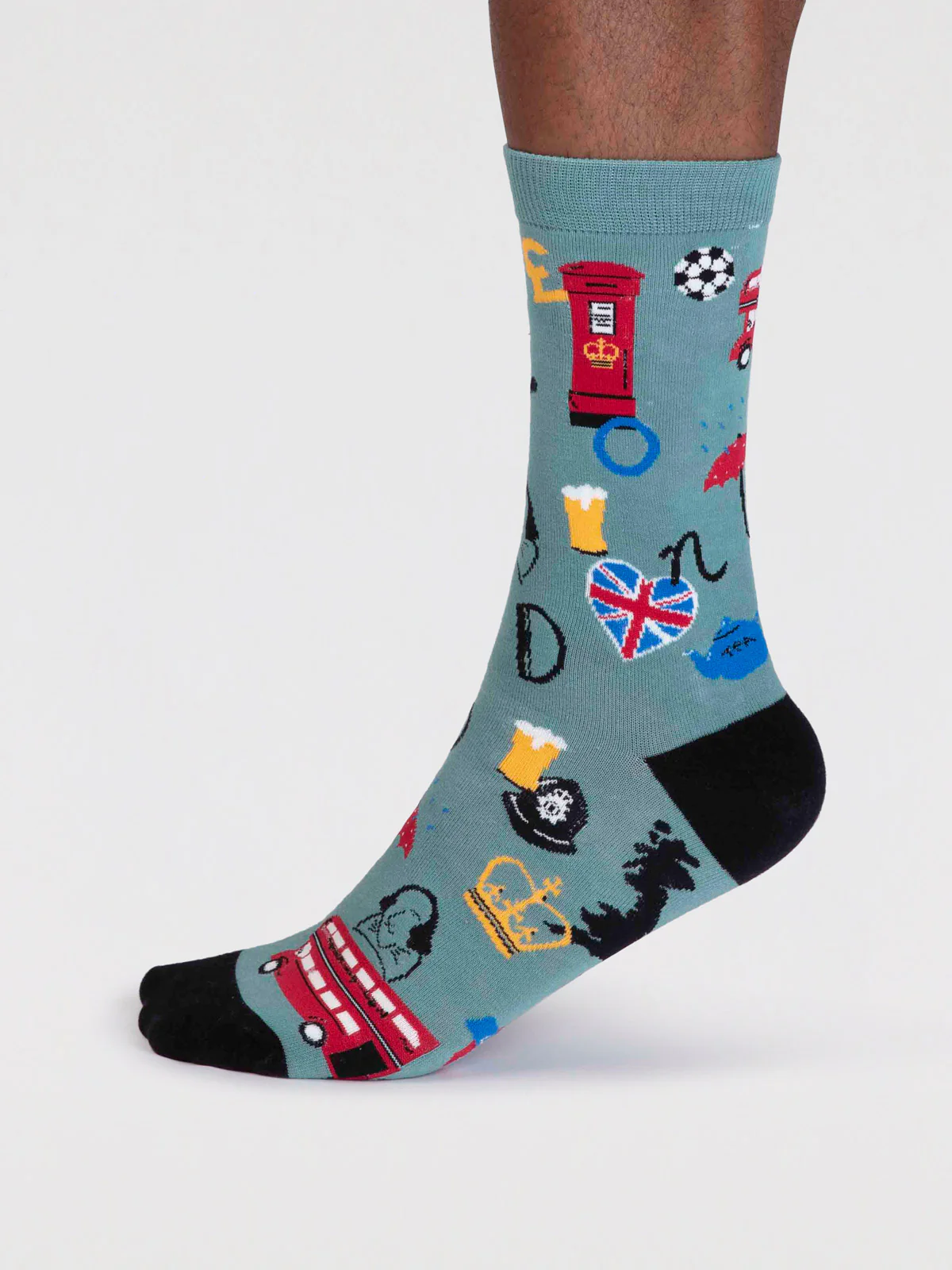 Will Men's Organic Cotton London Socks - Lagoon Green - Flockneti