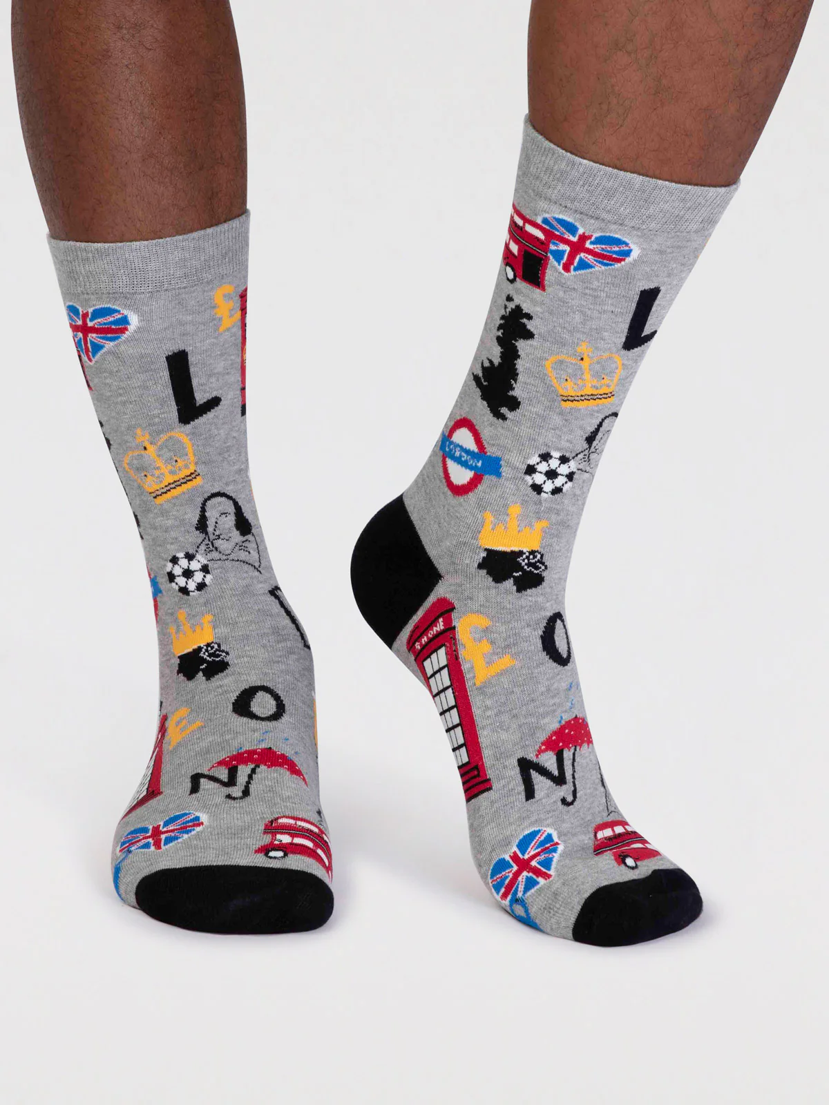 Will Men's Organic Cotton London Socks - Grey Marle - Flockneti