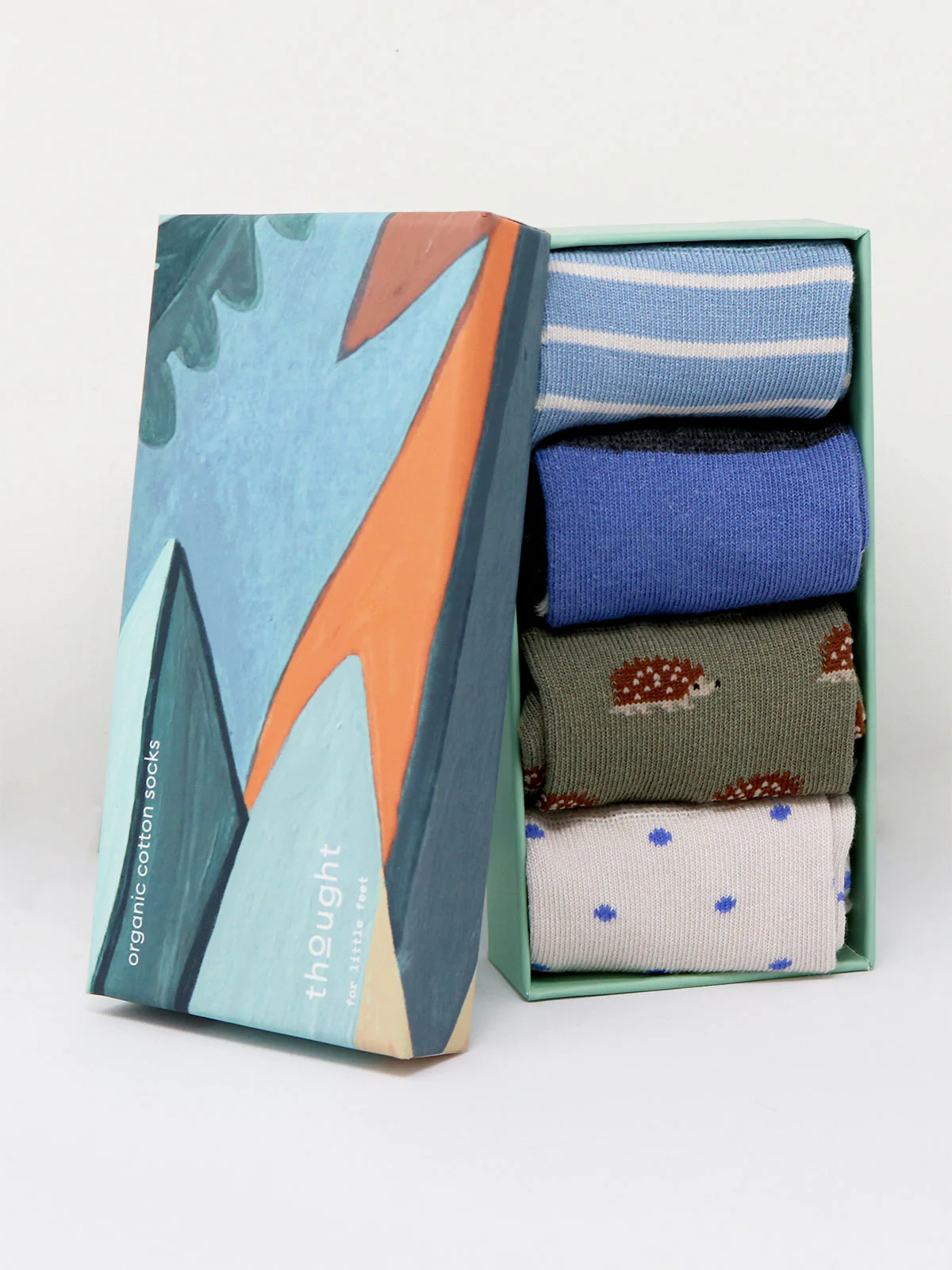 Ray Bamboo Hedgehog Baby 4 Sock Gift Box - Multi - Flockneti