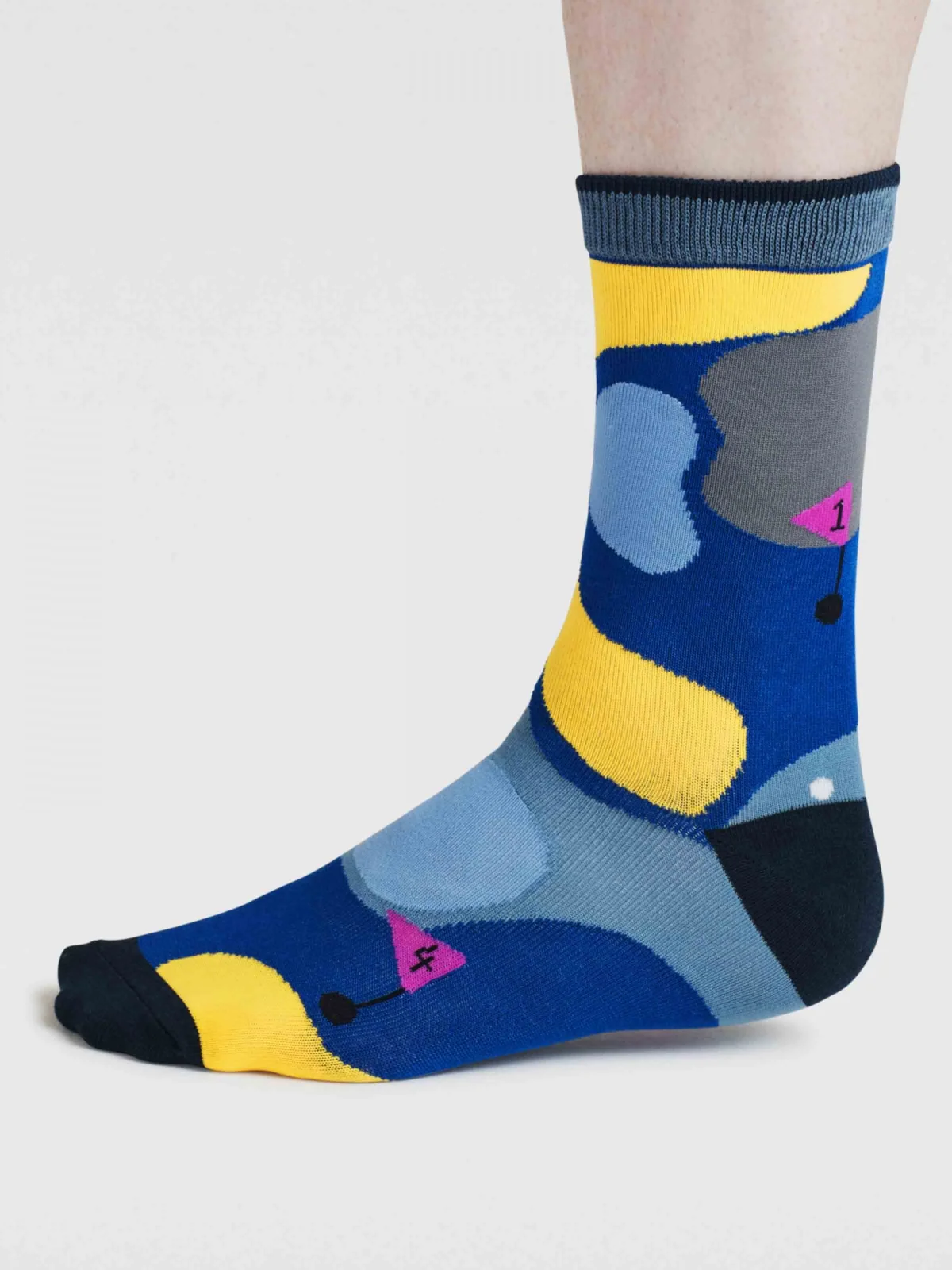 Kinley Golf Course Bamboo Socks - Cobalt Blue - Flockneti