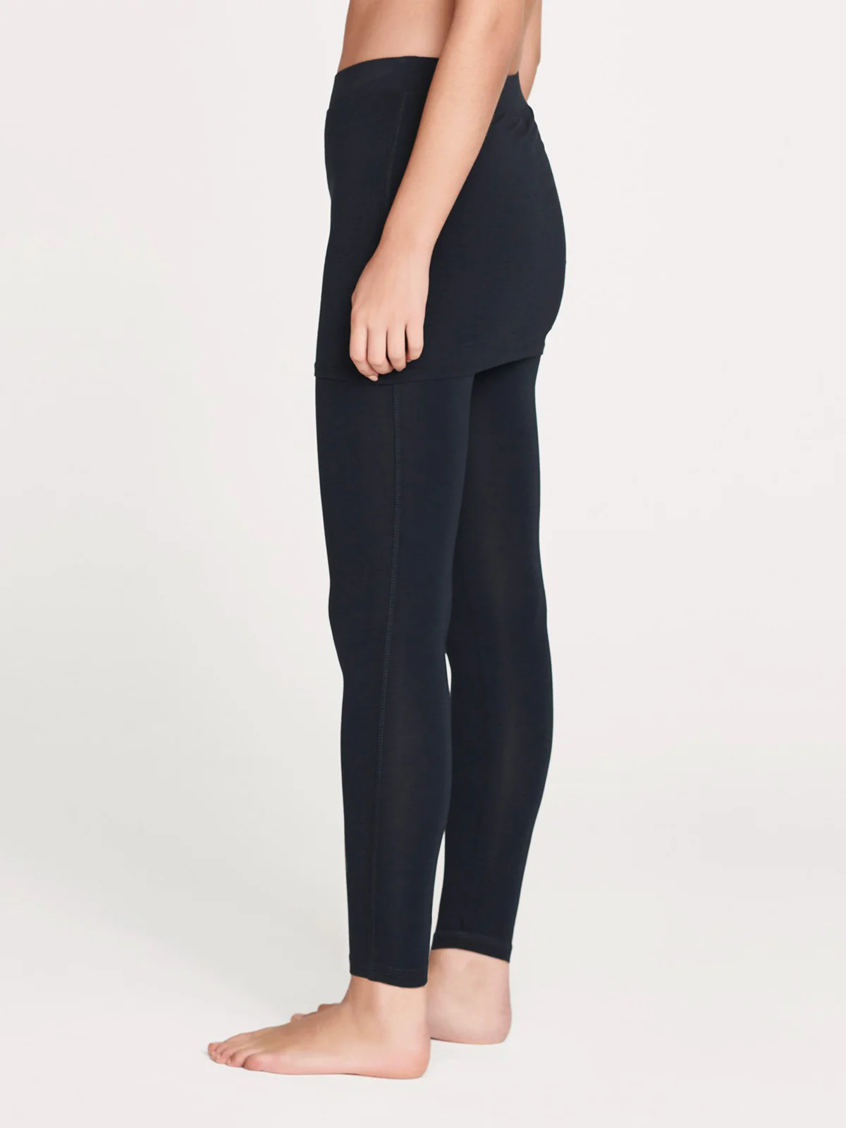 Essential Bamboo Skirt Cover Leggings - Midnight Navy - Flockneti