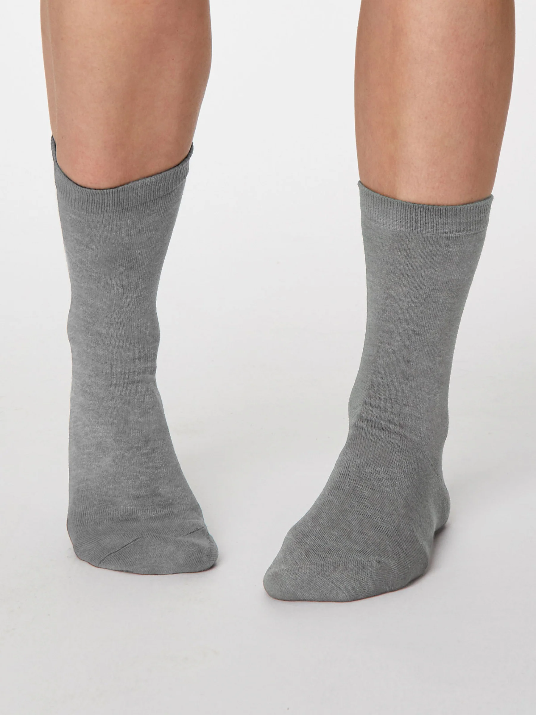 Solid Jackie Socks - Mid Grey Marle - Flockneti