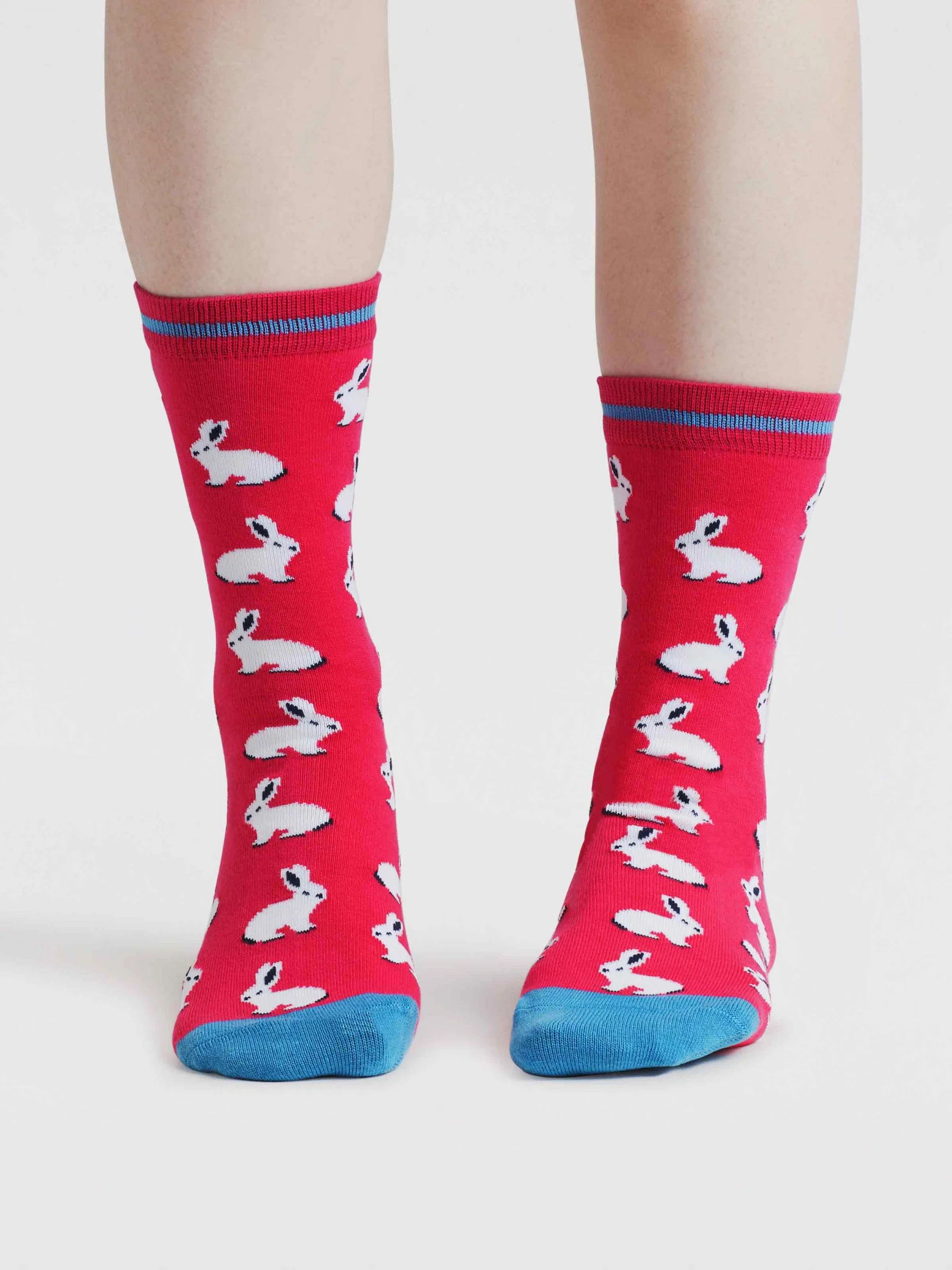 Elsa Easter Bunny Bamboo Socks - Neon Pink - Flockneti