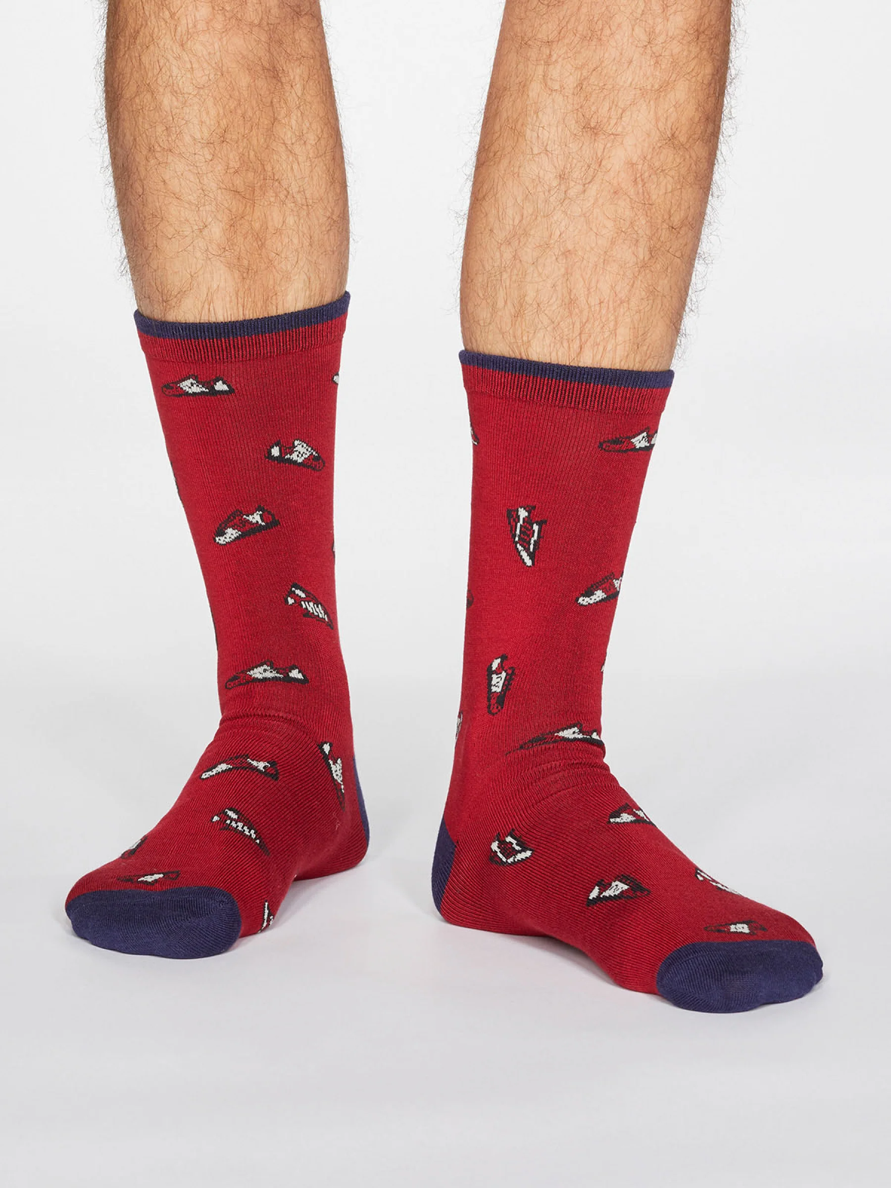 Aiden Trainer Socks - Berry Red - Flockneti