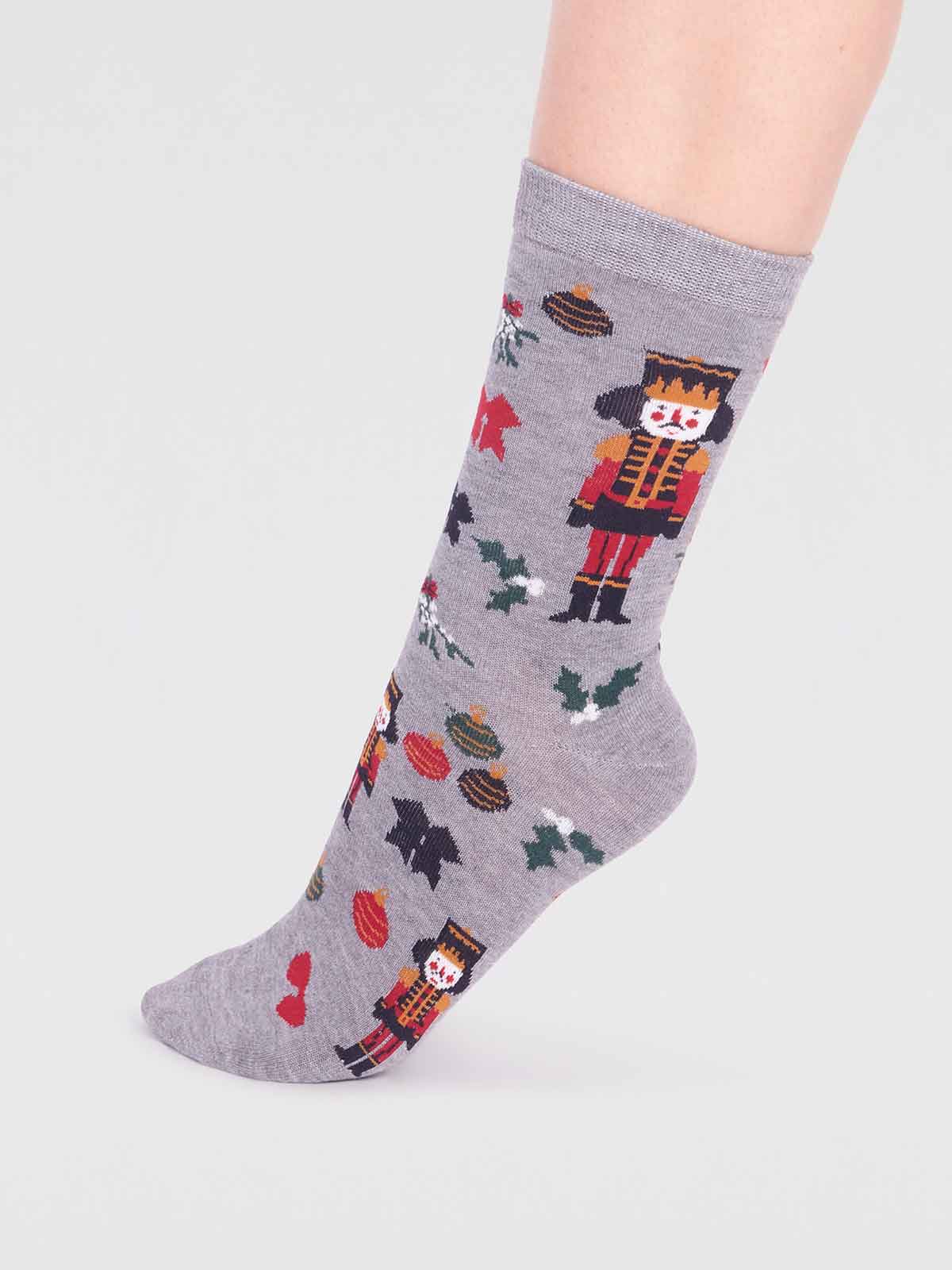 Clara Bamboo Nutcracker Sock - Grey Marle - Flockneti