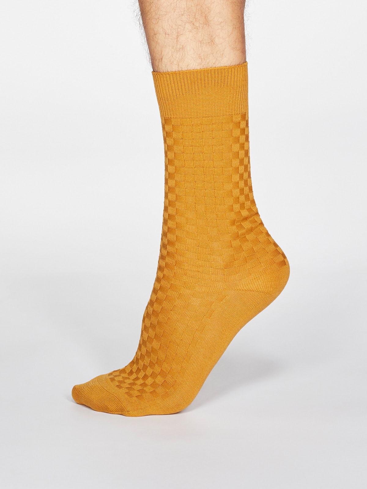 Cameron Dress Socks - Mustard Yellow - Flockneti