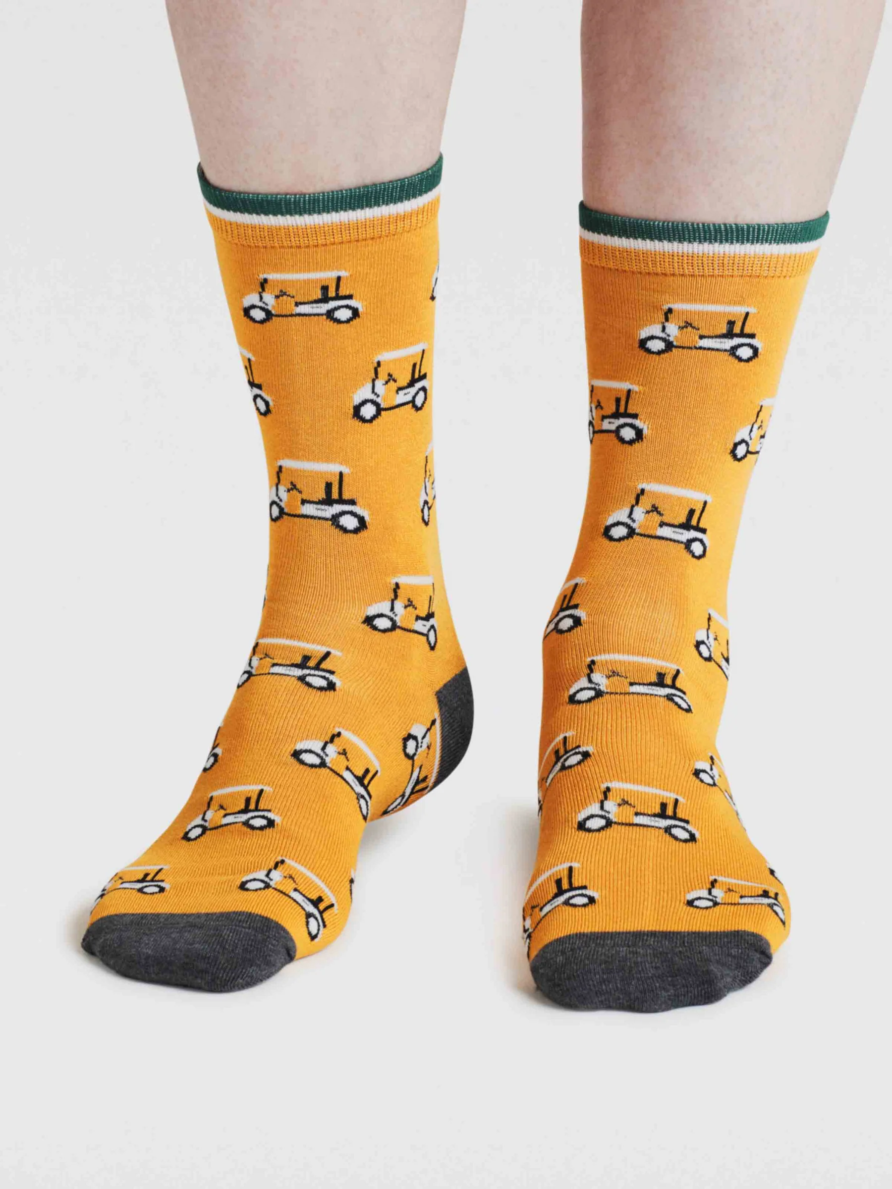 Kinley Golf Buggy Bamboo Socks - Cumin Yellow - Flockneti
