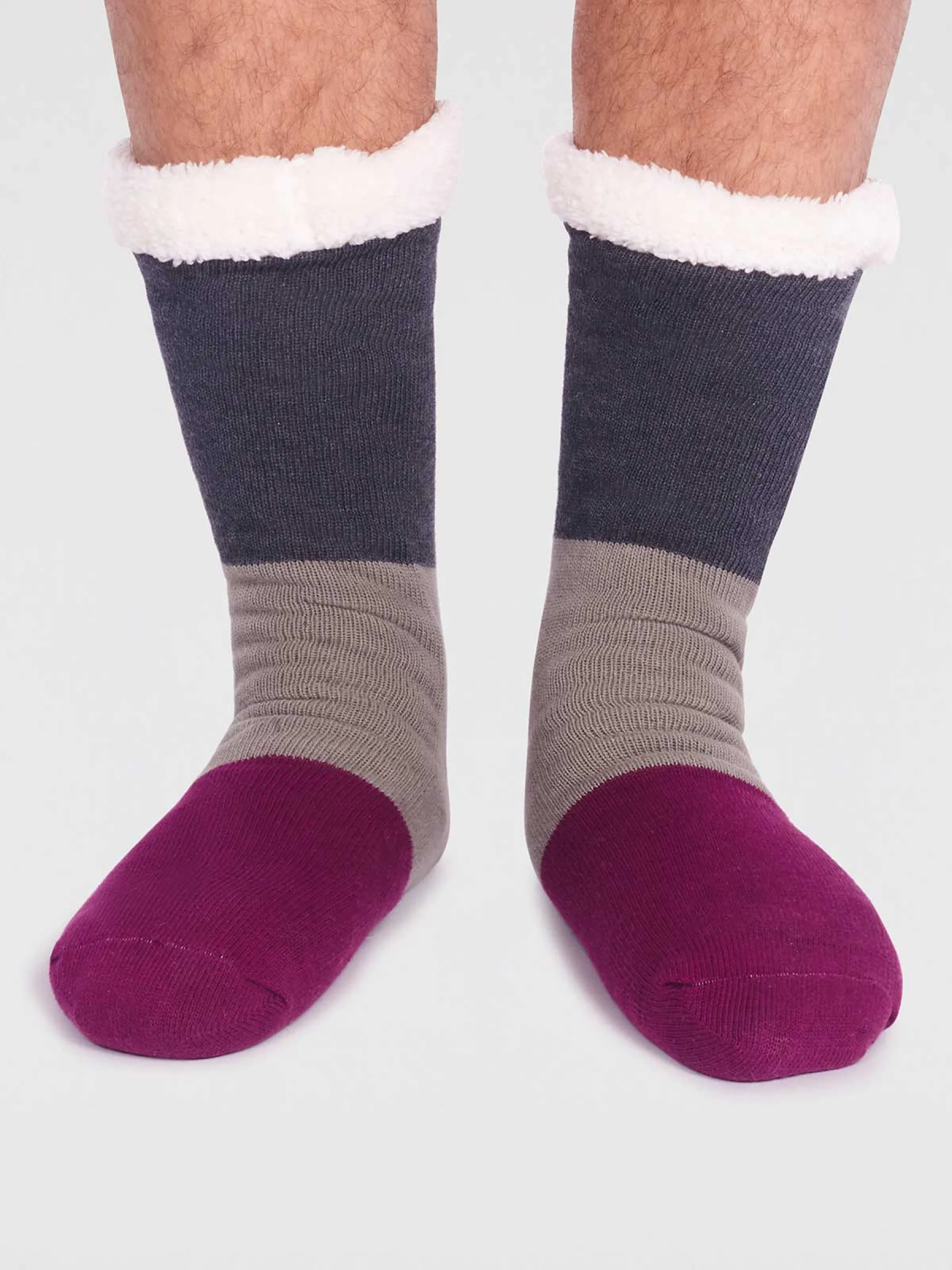 Orion Organic Cotton Cabin Socks - Dark Grey Marle - Flockneti