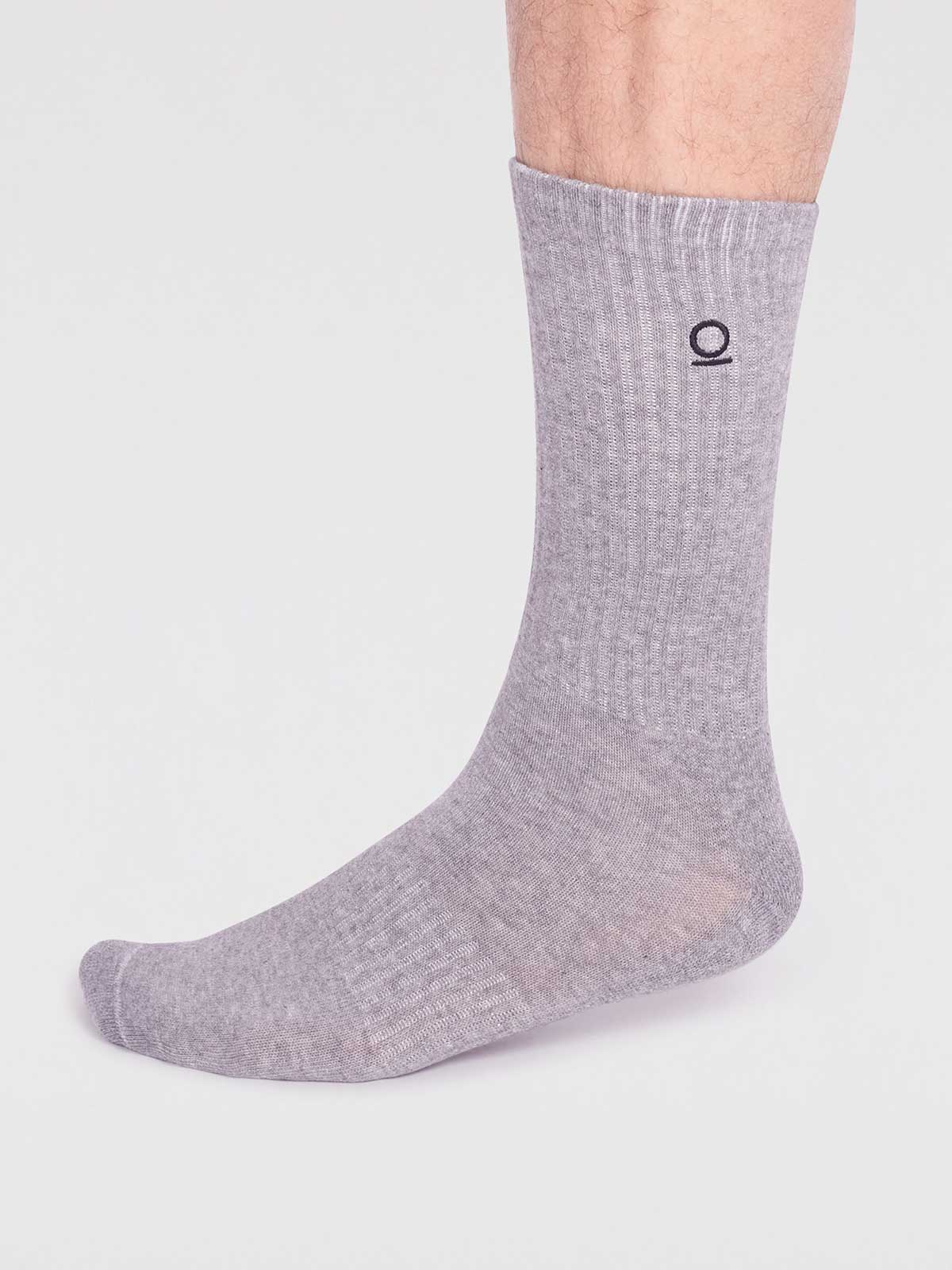 Rafael Organic Cotton Sport Socks - Grey Marle - Flockneti