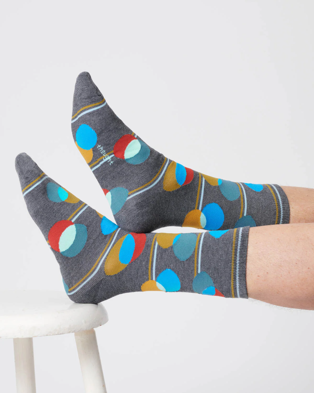 Mens Spot Stripe Bamboo Socks - Dark Grey Marl - Flockneti