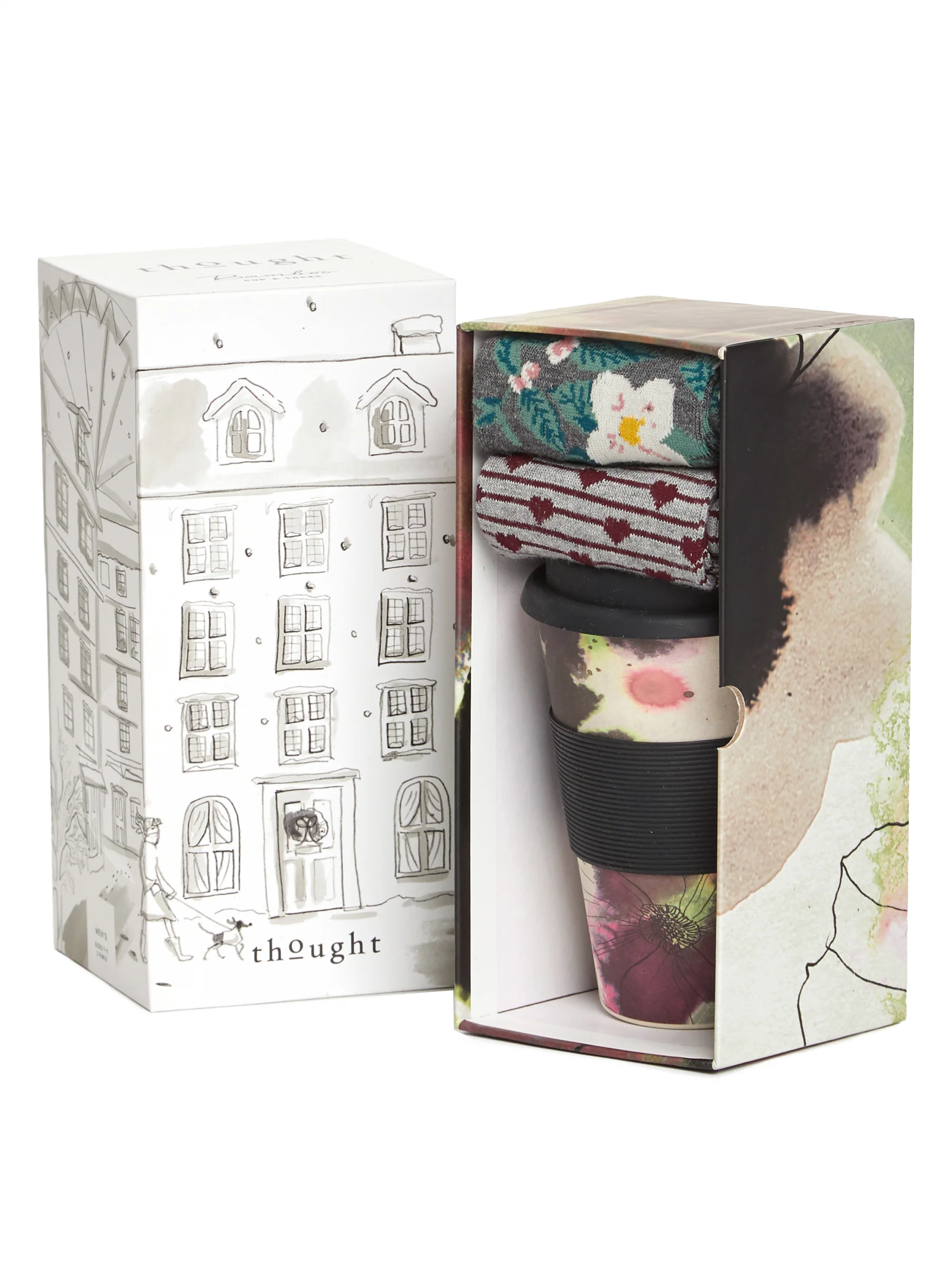 Floral Bamboo Cup And Socks  - Floral - Flockneti