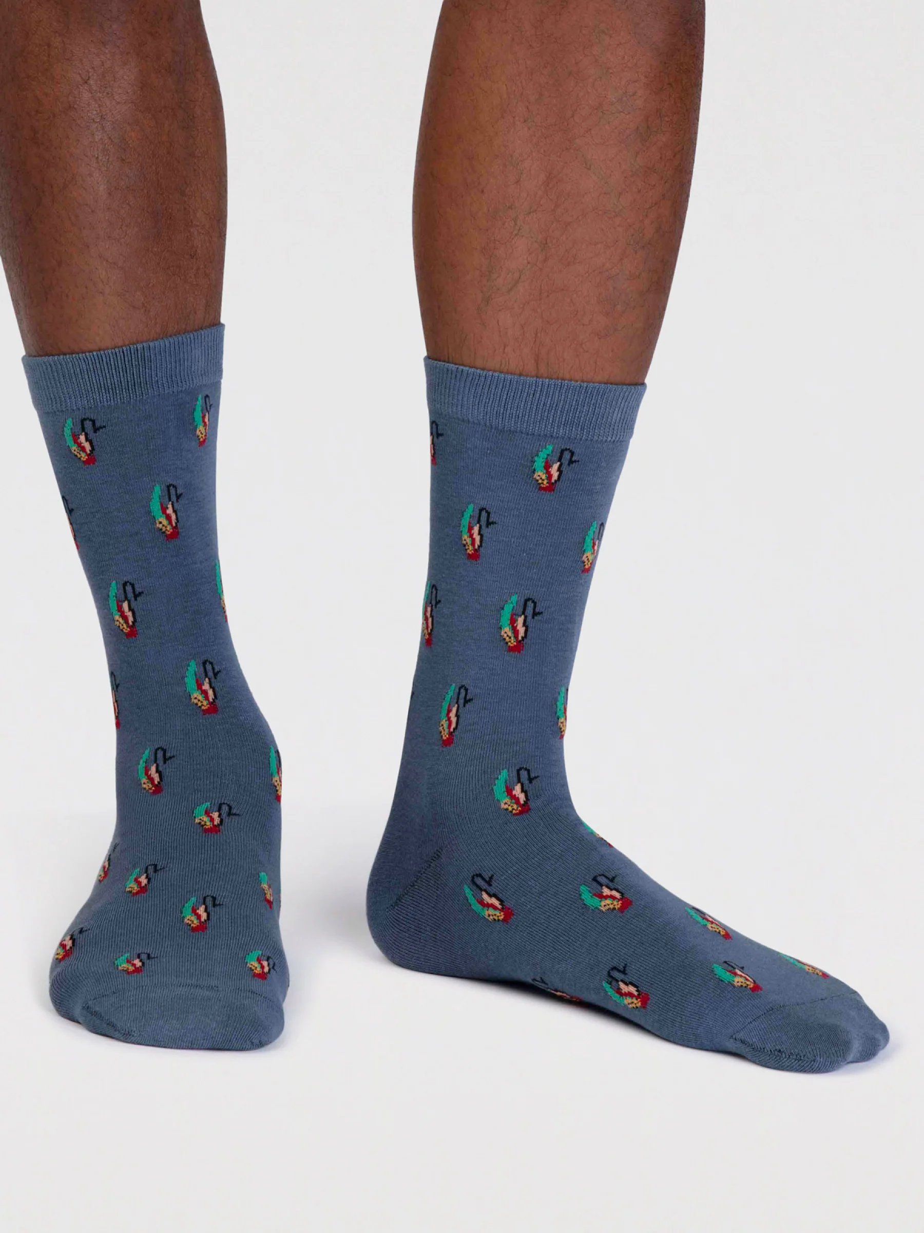 Finley Organic Cotton Fly Fishing Socks - Misty Blue - Flockneti