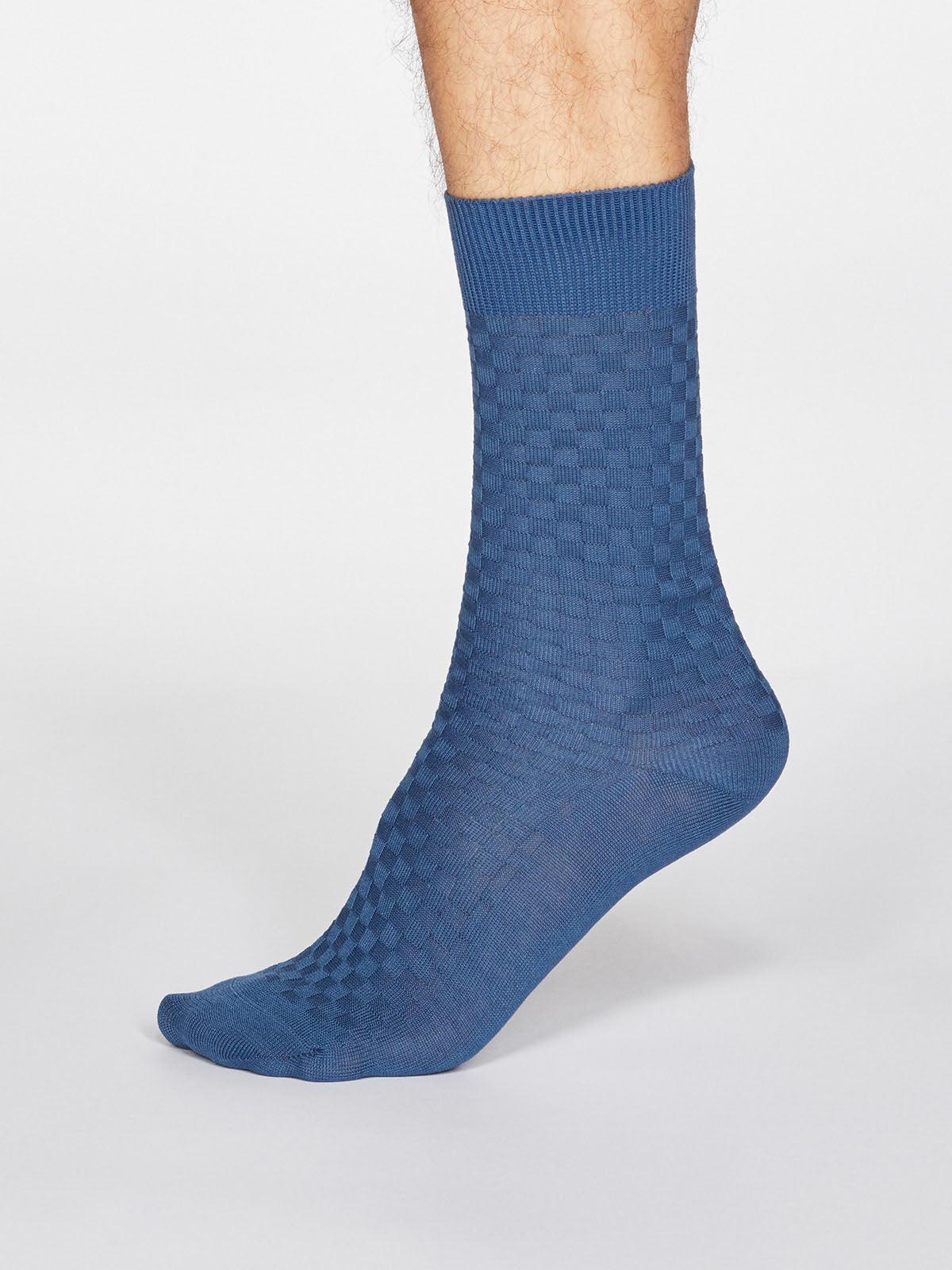 Cameron Dress Socks - Denim Blue - Flockneti