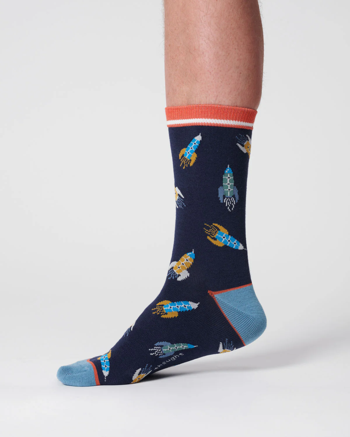 Mens Rocket Bamboo Socks - Indigo Blue - Flockneti
