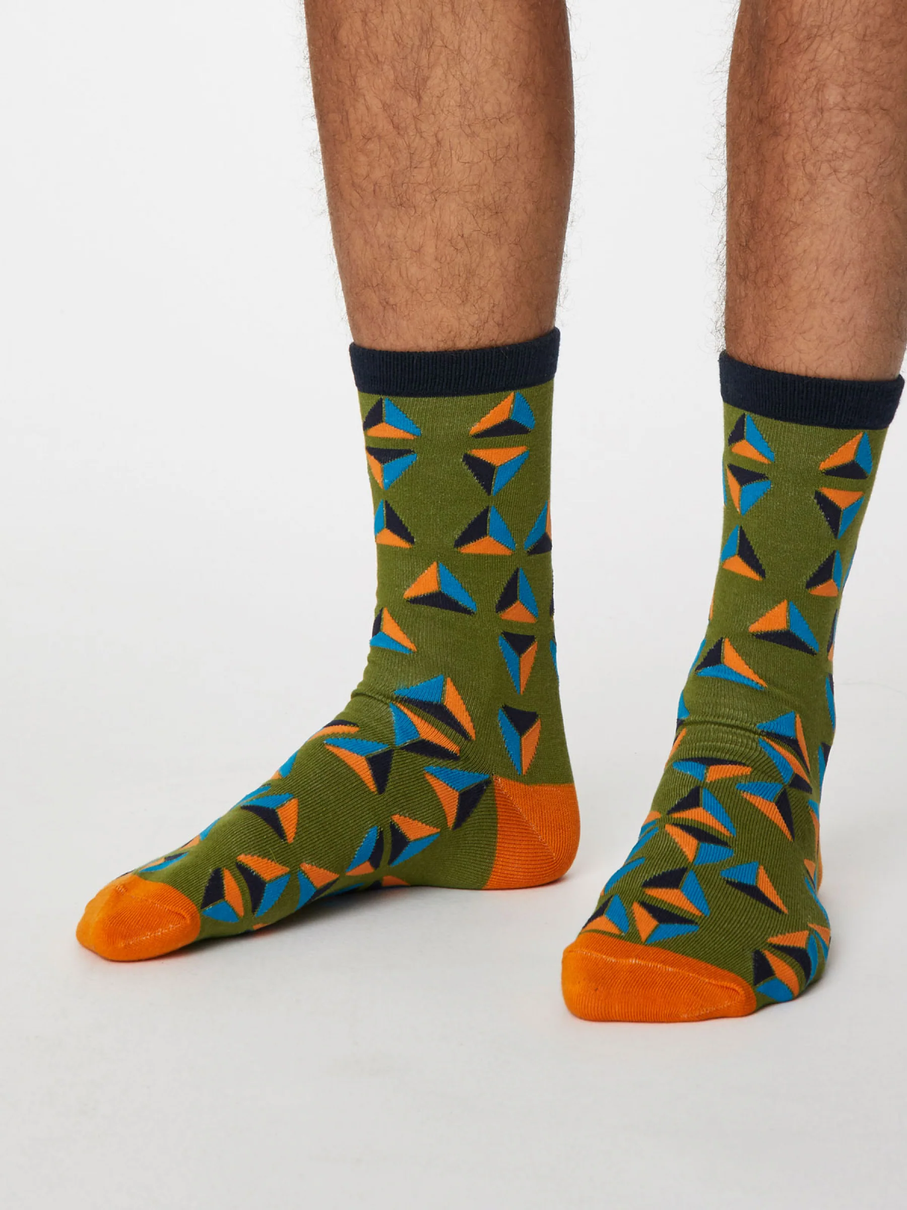 Geometrico Socks - Olive Green - Flockneti