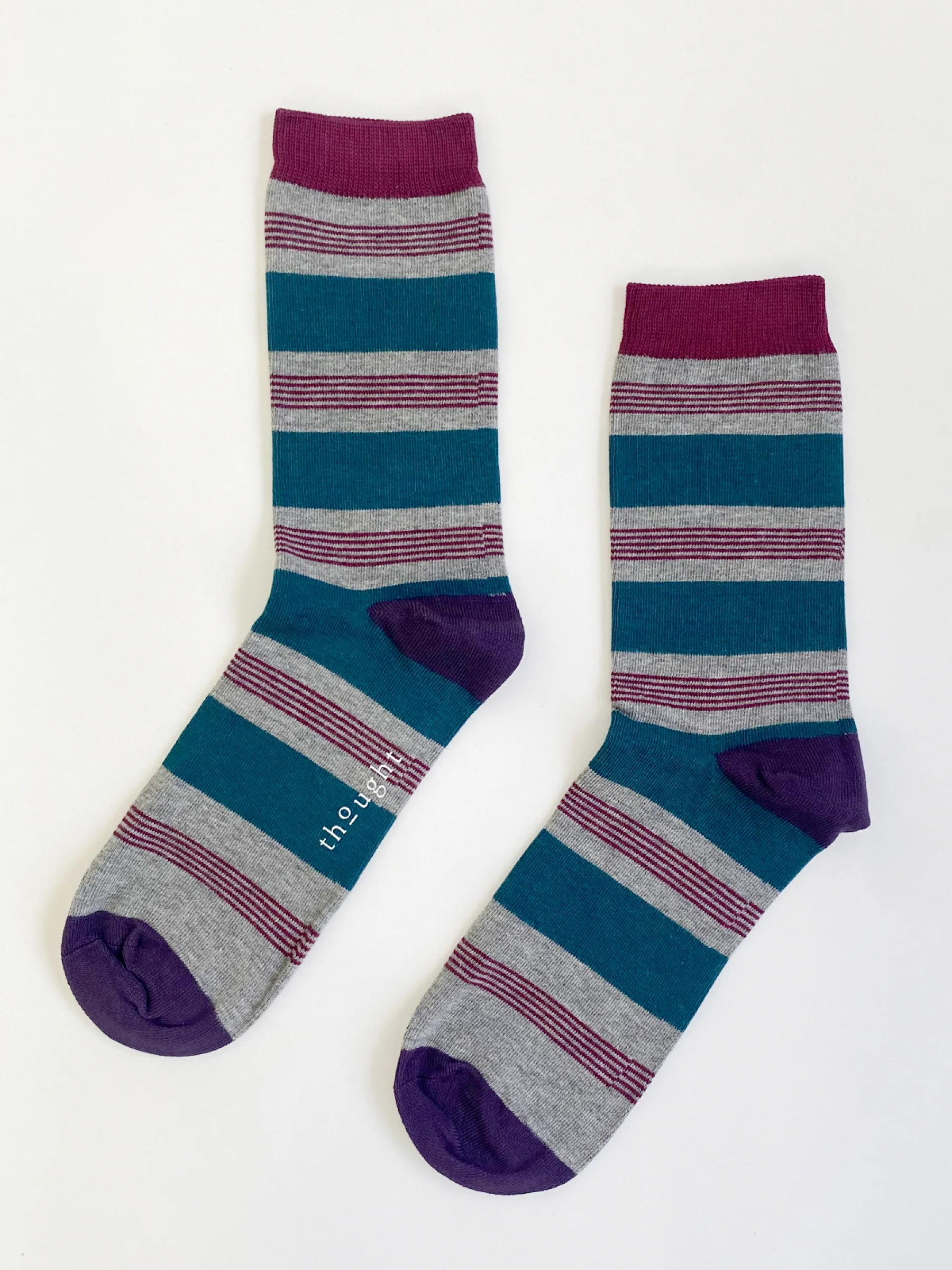 Jesper Stripe Socks - Mid Grey Marle - Flockneti