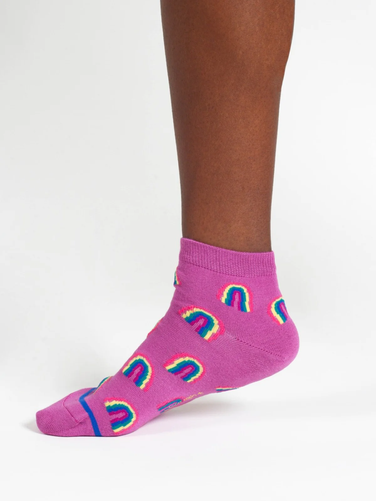 Rainbow Short Bamboo Ankle Socks - Purple Multi - Flockneti