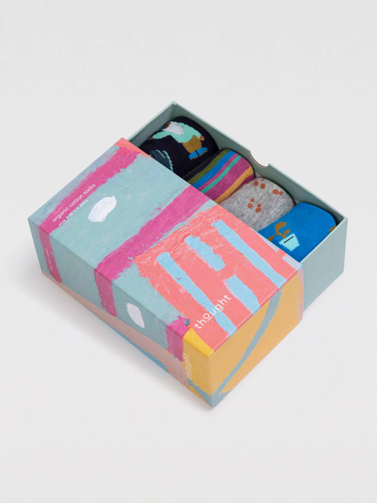 Norman Organic Cotton Gardening Sock Box - Multi - Flockneti