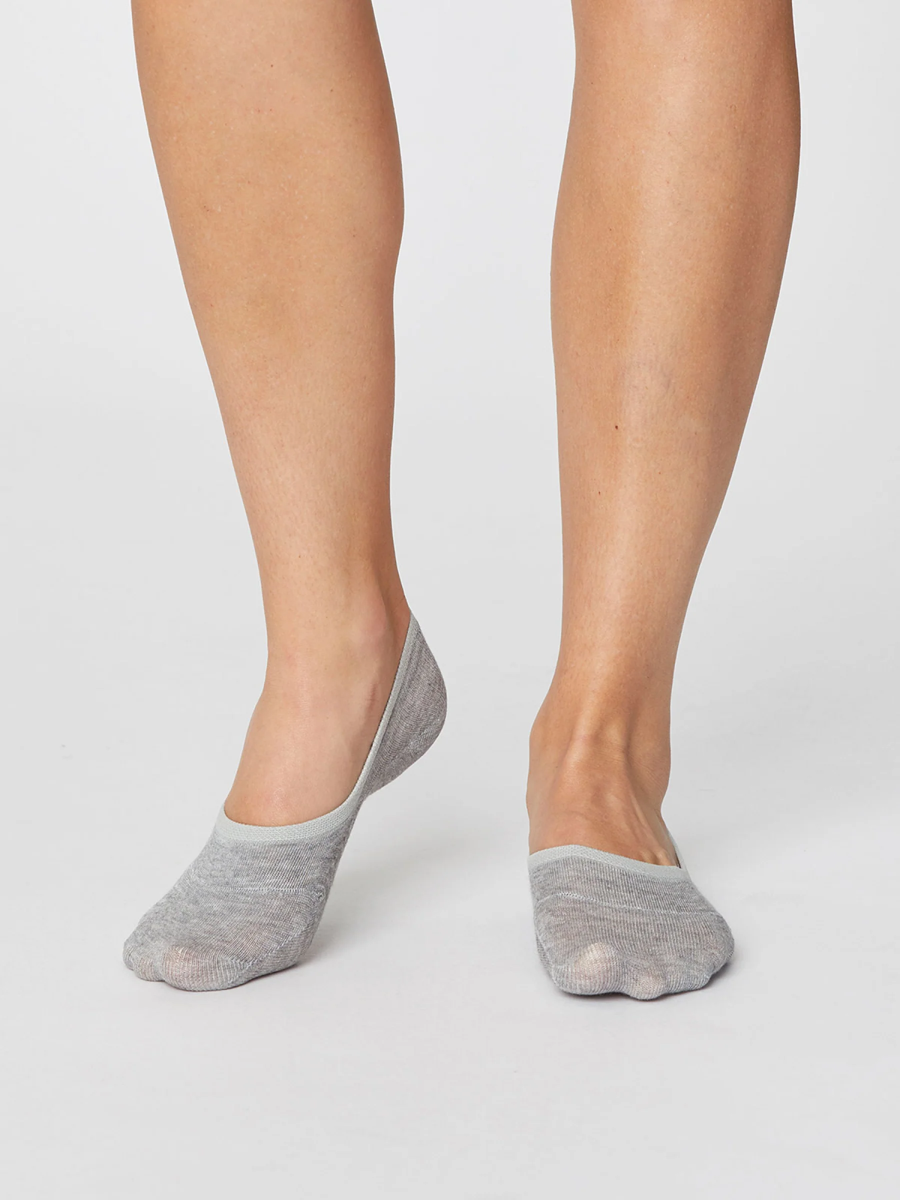 No Show Socks - Mid Grey Marle - Flockneti