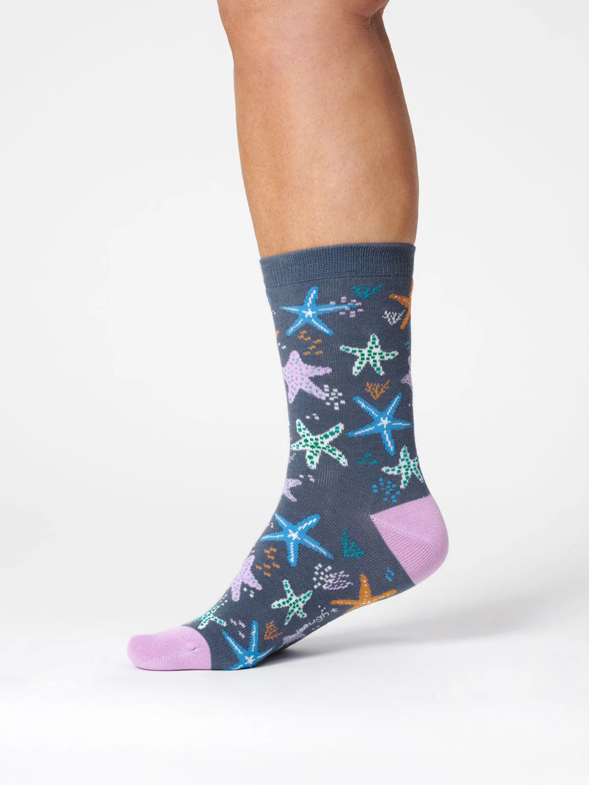 Womens Starfish Bamboo Sock - Blueberry - Flockneti