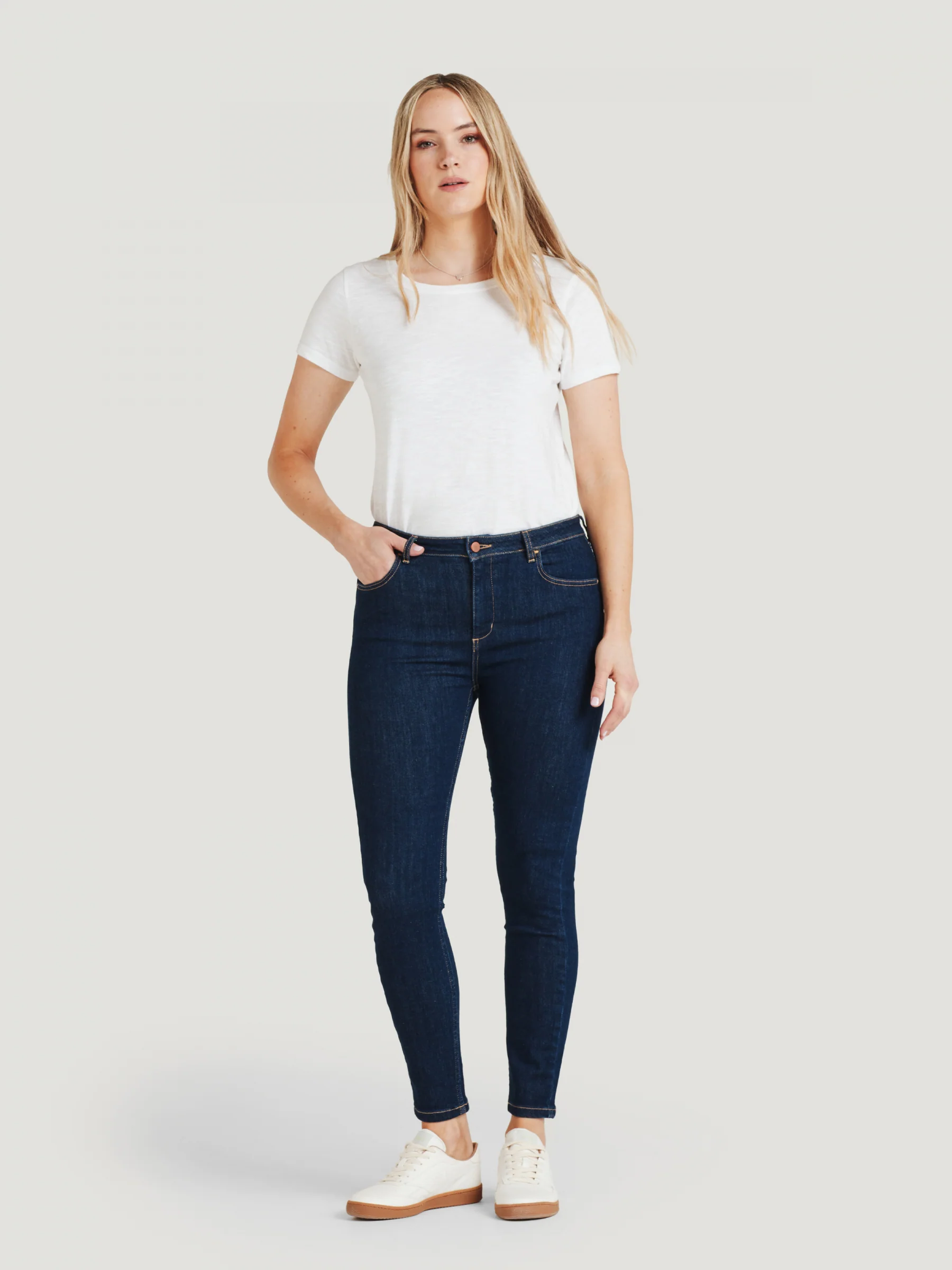 Essential Organic Cotton Skinny Jeans - Dark Indigo Blue - Flockneti