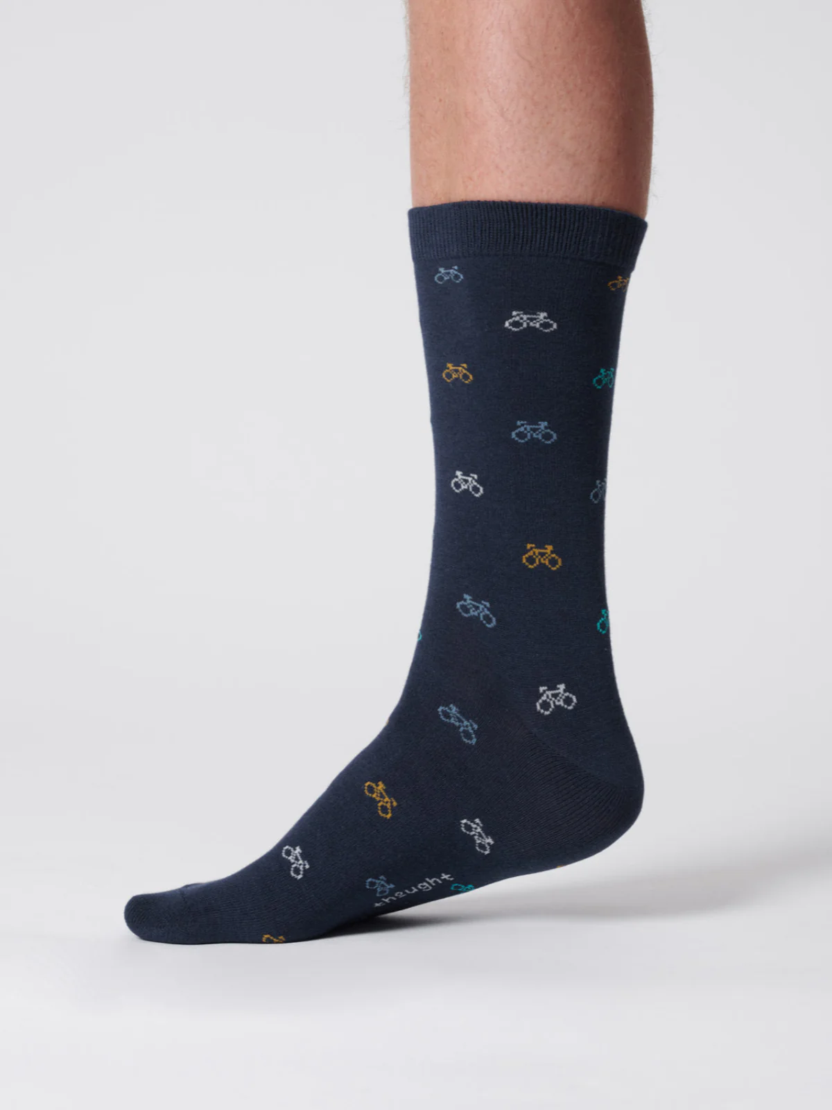 Mens Small Bike Bamboo Socks - Indigo Blue - Flockneti