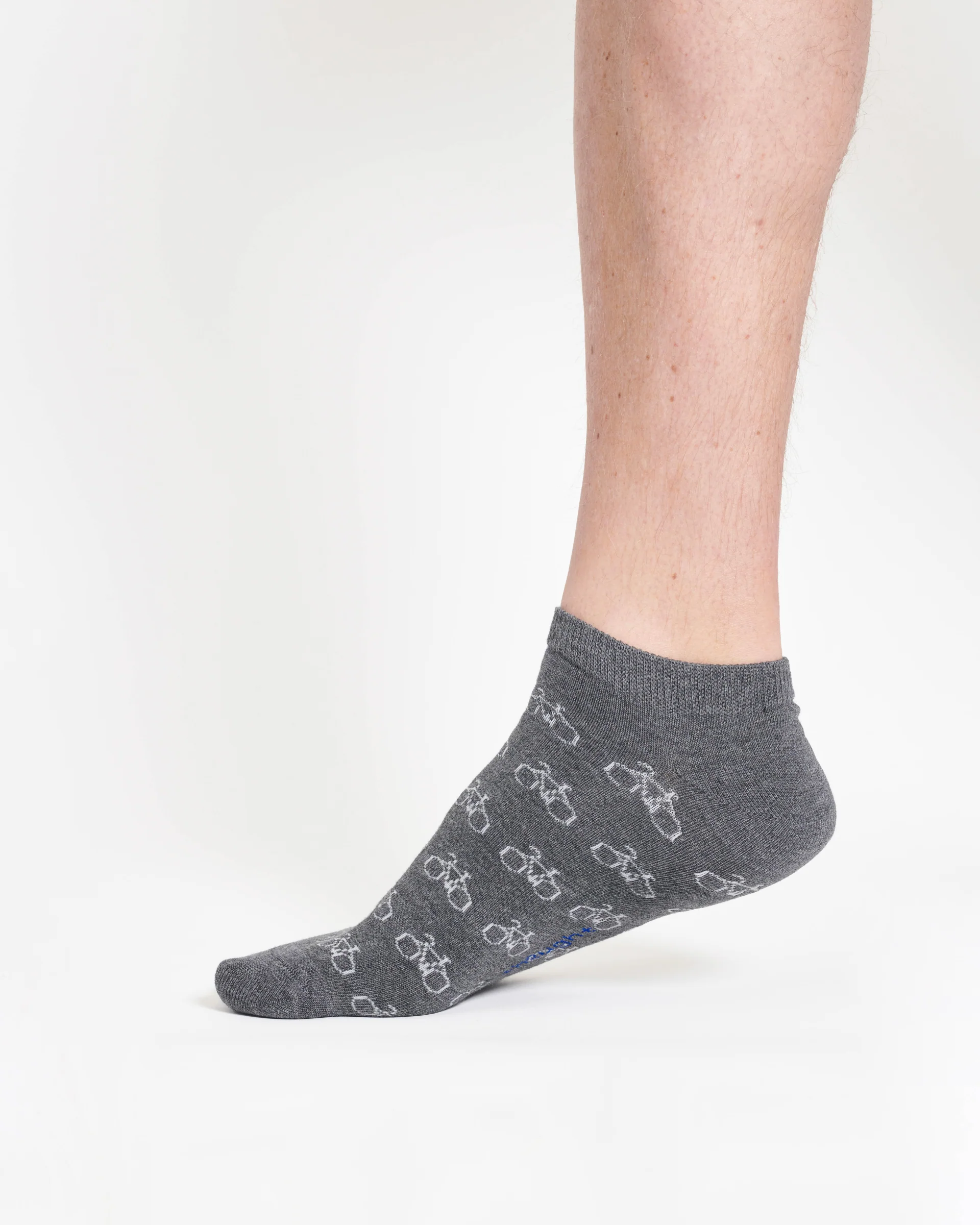 Bicycle Bamboo Trainer Socks - Grey - Flockneti