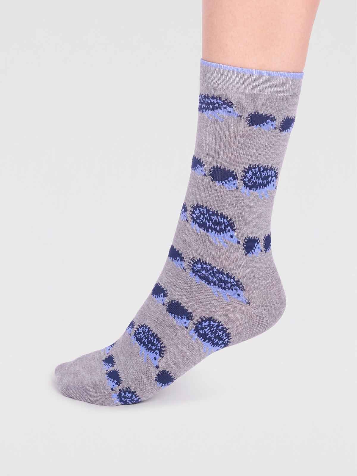 Hadley Bamboo Hedgehog Socks  - Grey Marle - Flockneti