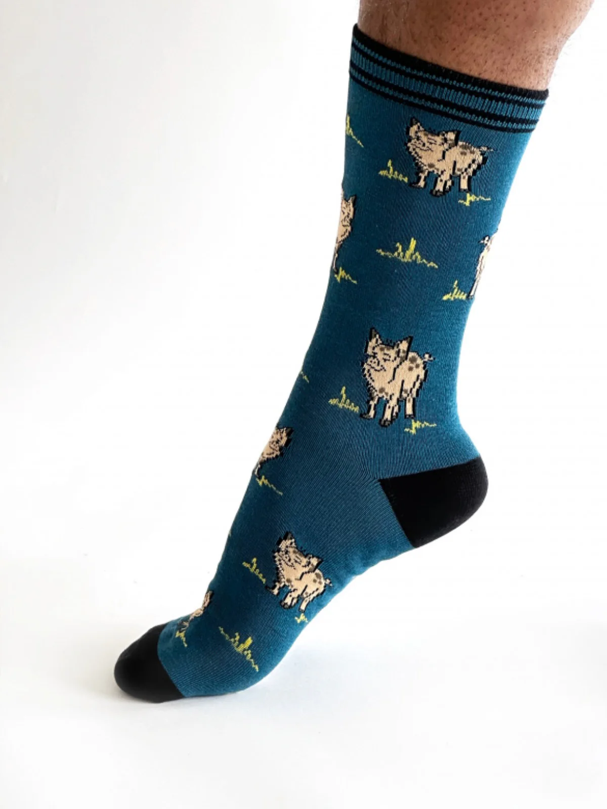 Willem Pig Bamboo Socks - Steel Blue - Flockneti