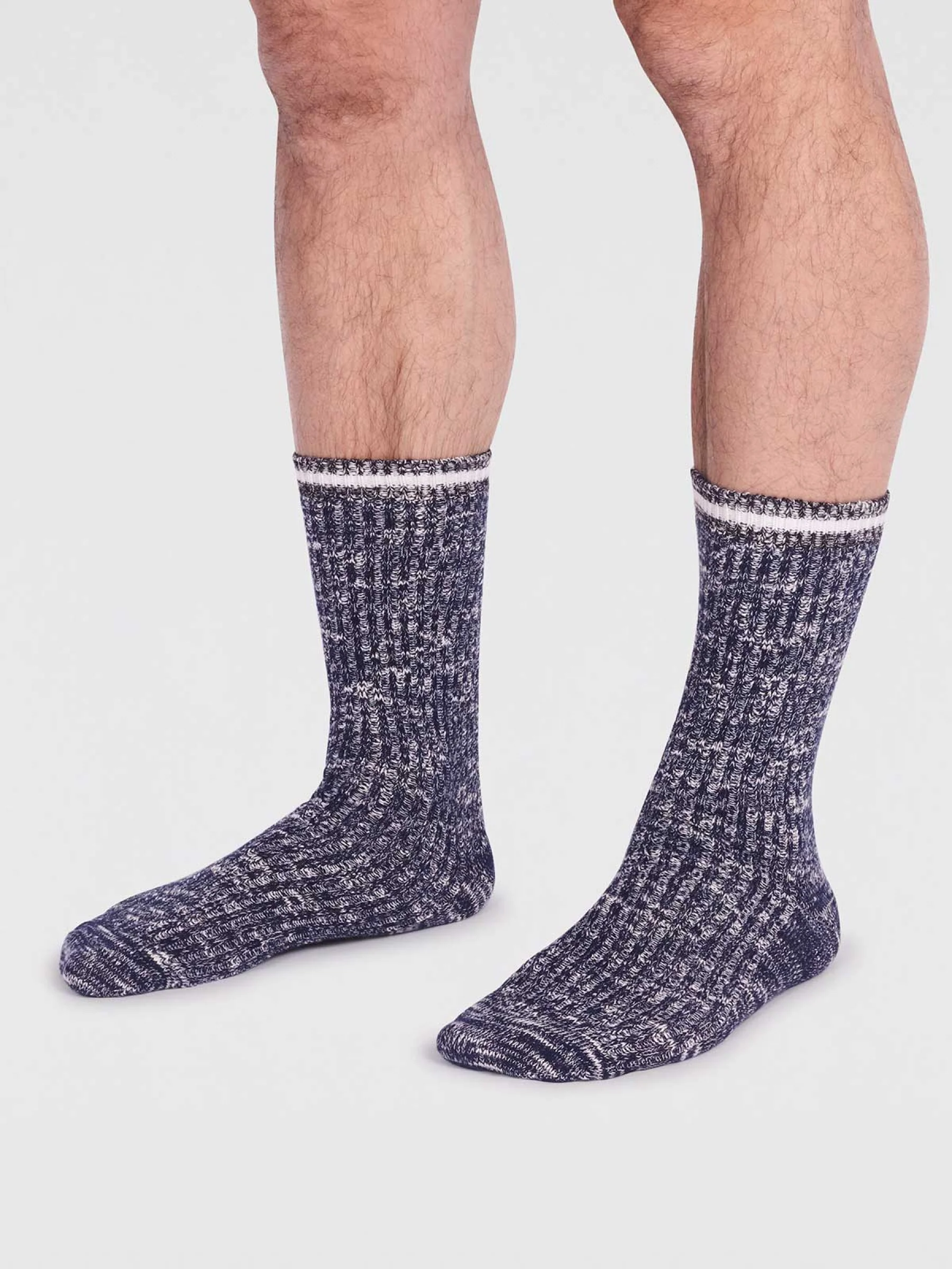 Phillip Organic Cotton Fleck Socks - Navy - Flockneti