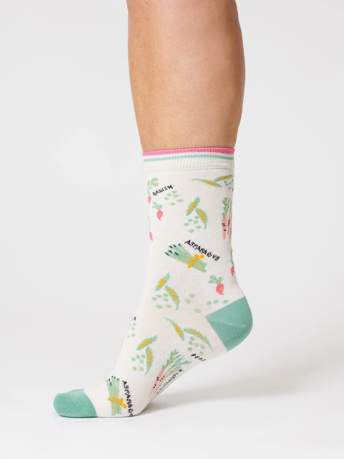 Womens Vegetable Organic Cotton Socks - Stone White - Flockneti
