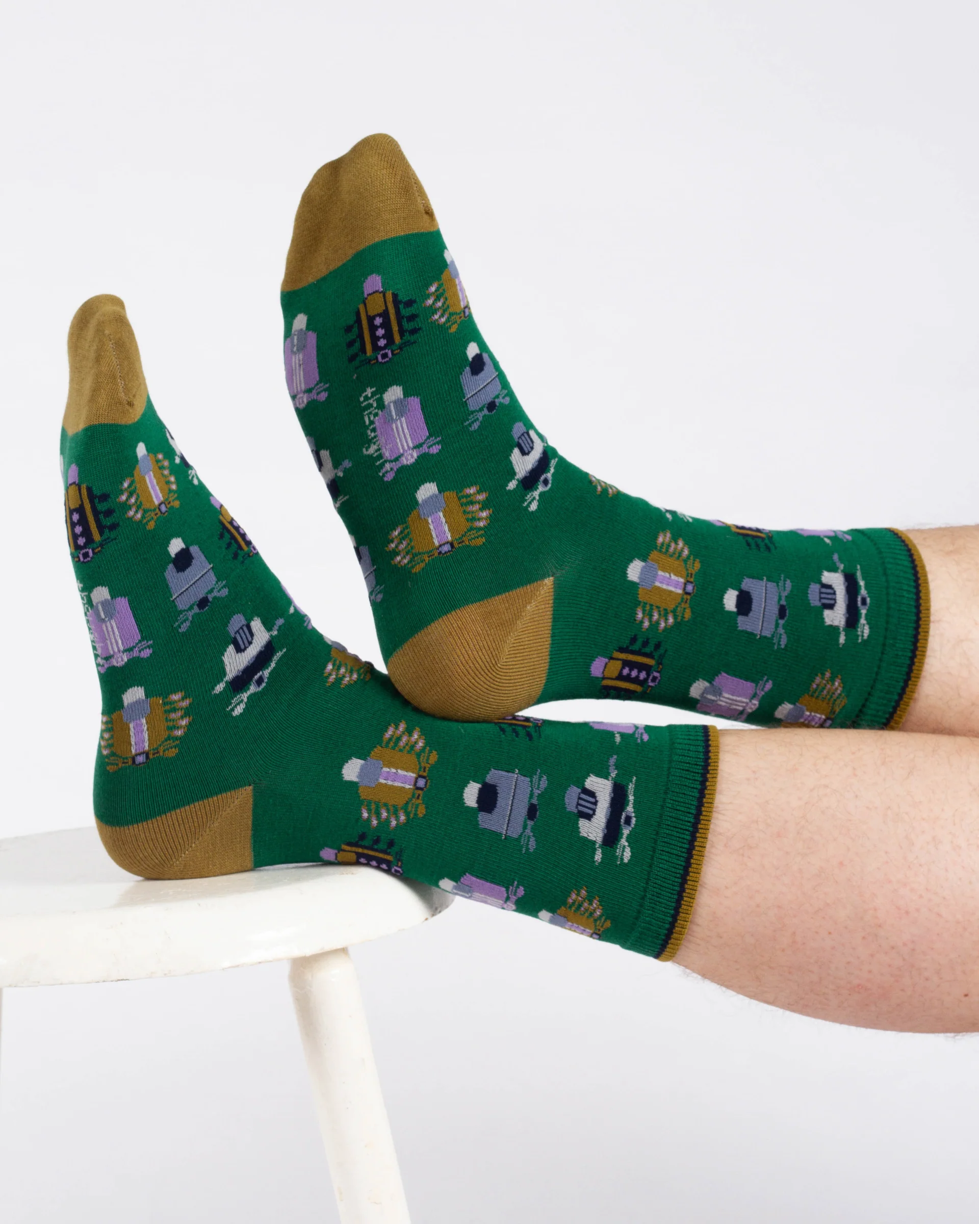 Scooter Bamboo Crew Socks - Green - Flockneti