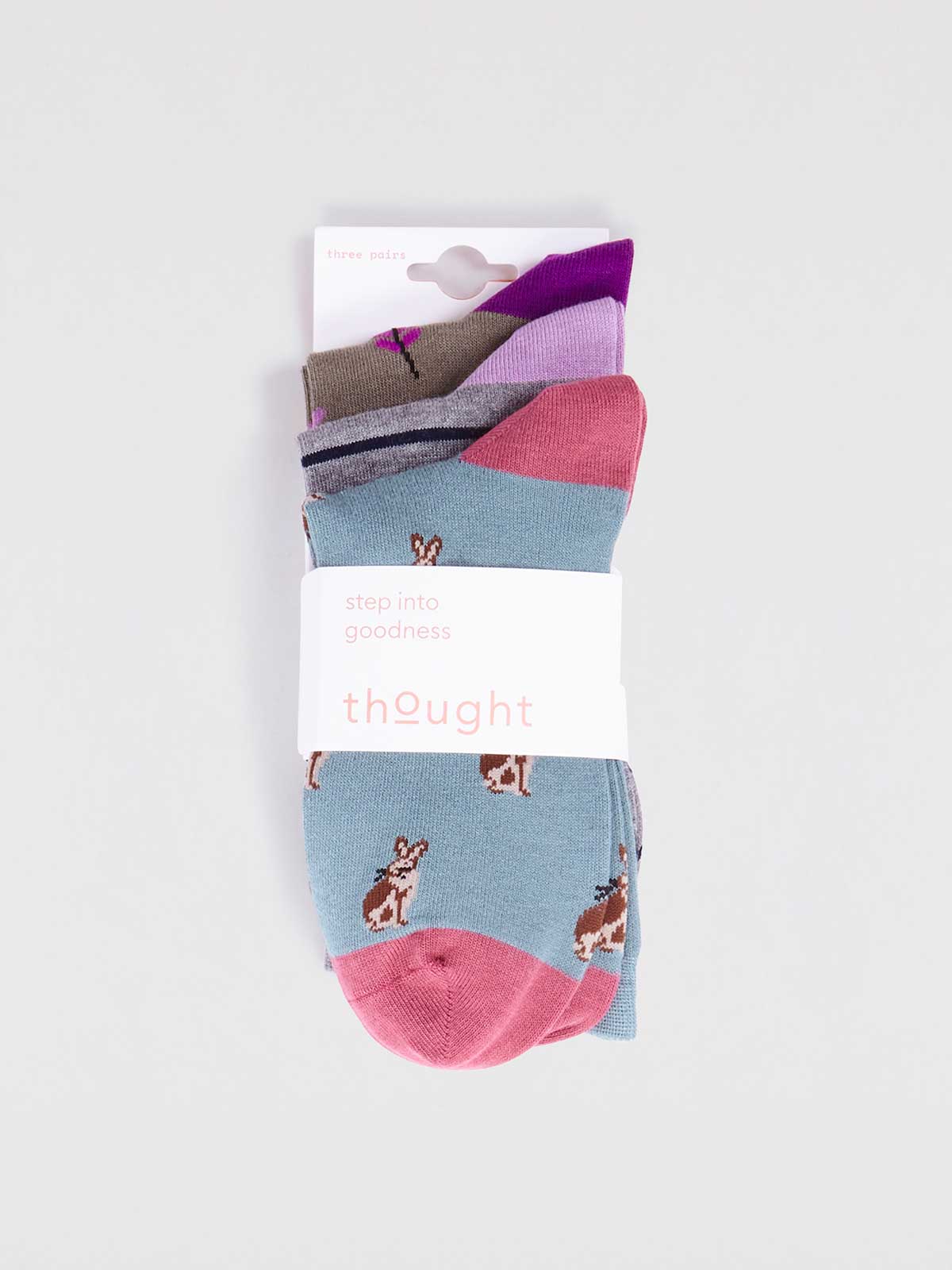 Kiara Bamboo Bunny Pack Of Socks - Multi - Flockneti