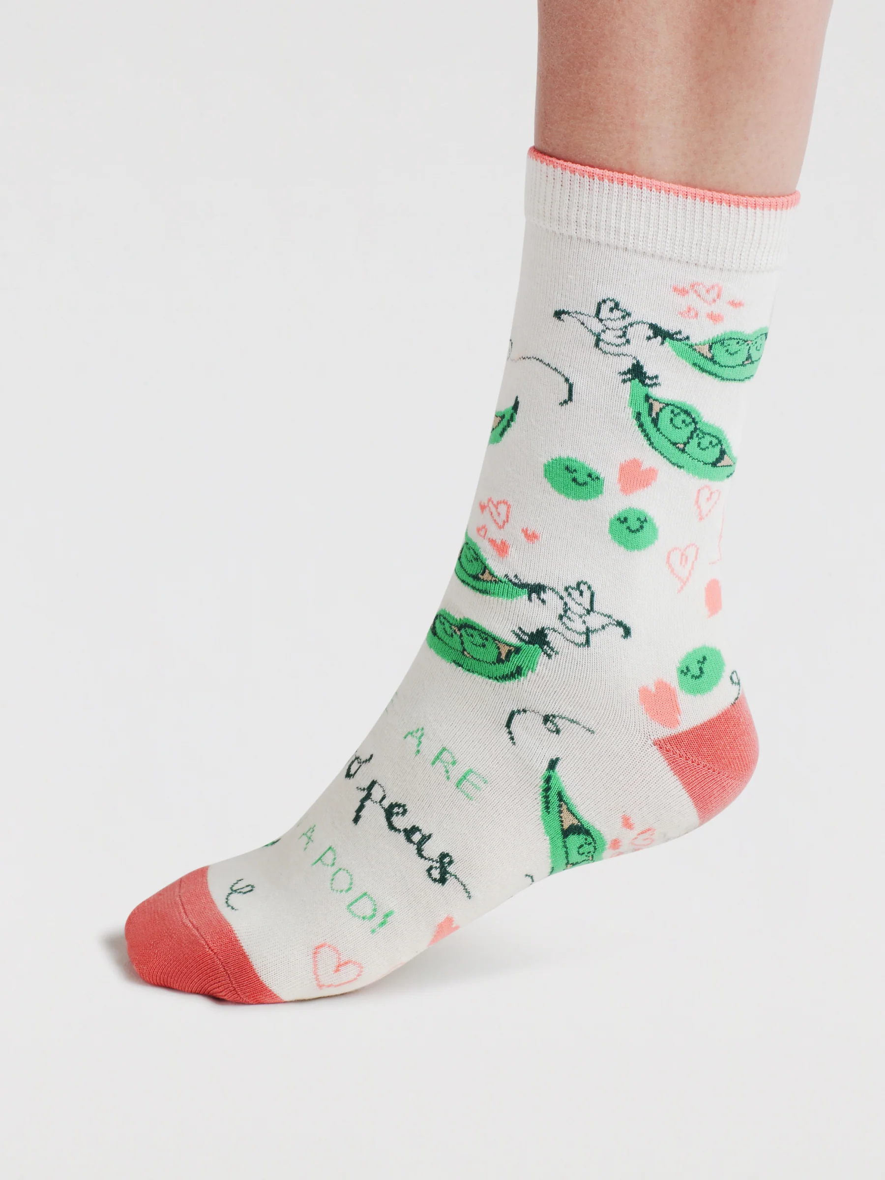 Peas In A Pod Bamboo Sock Gift Bag - Stone White - Flockneti