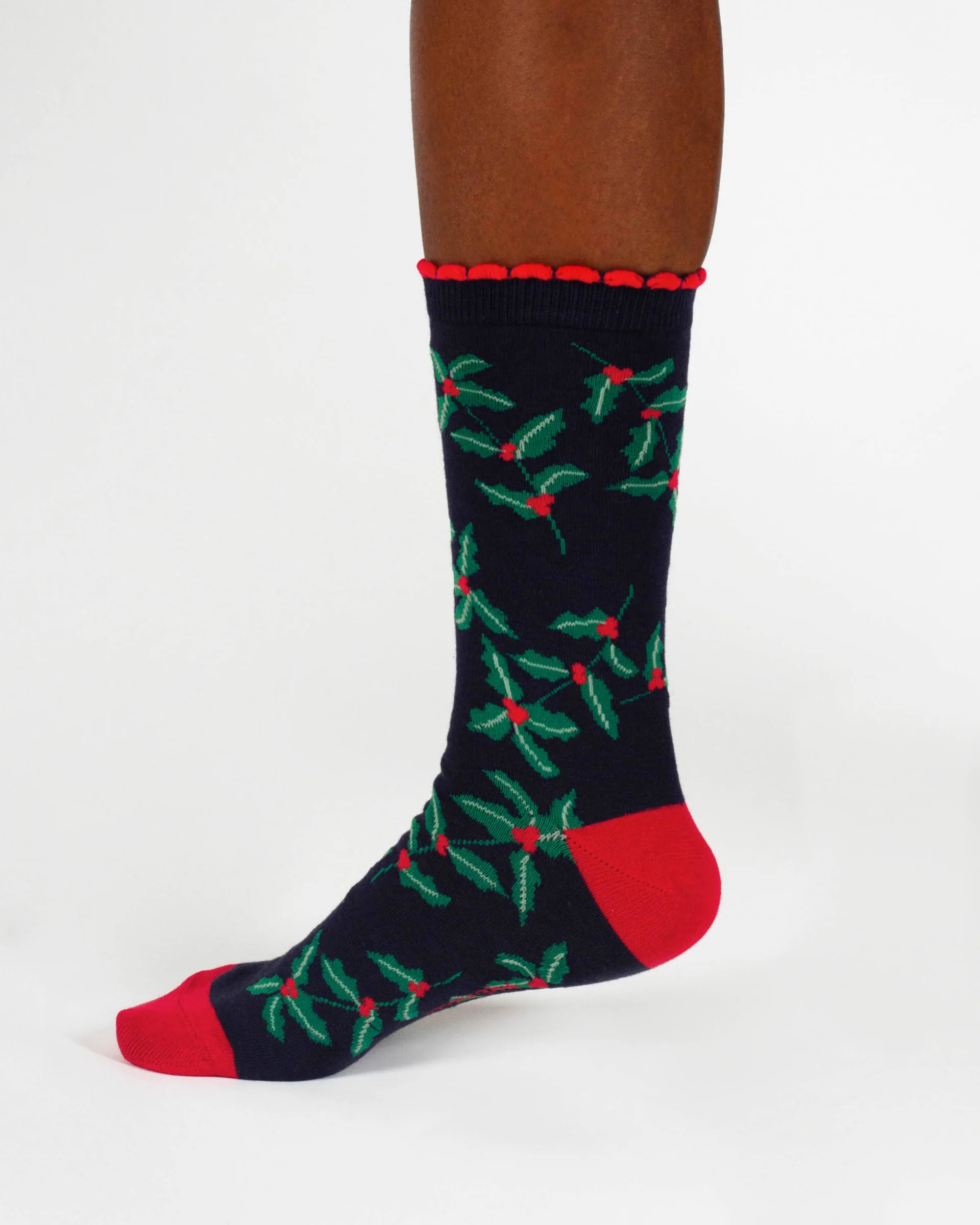 Womens December Birth Flower Sock - Holly - Flockneti