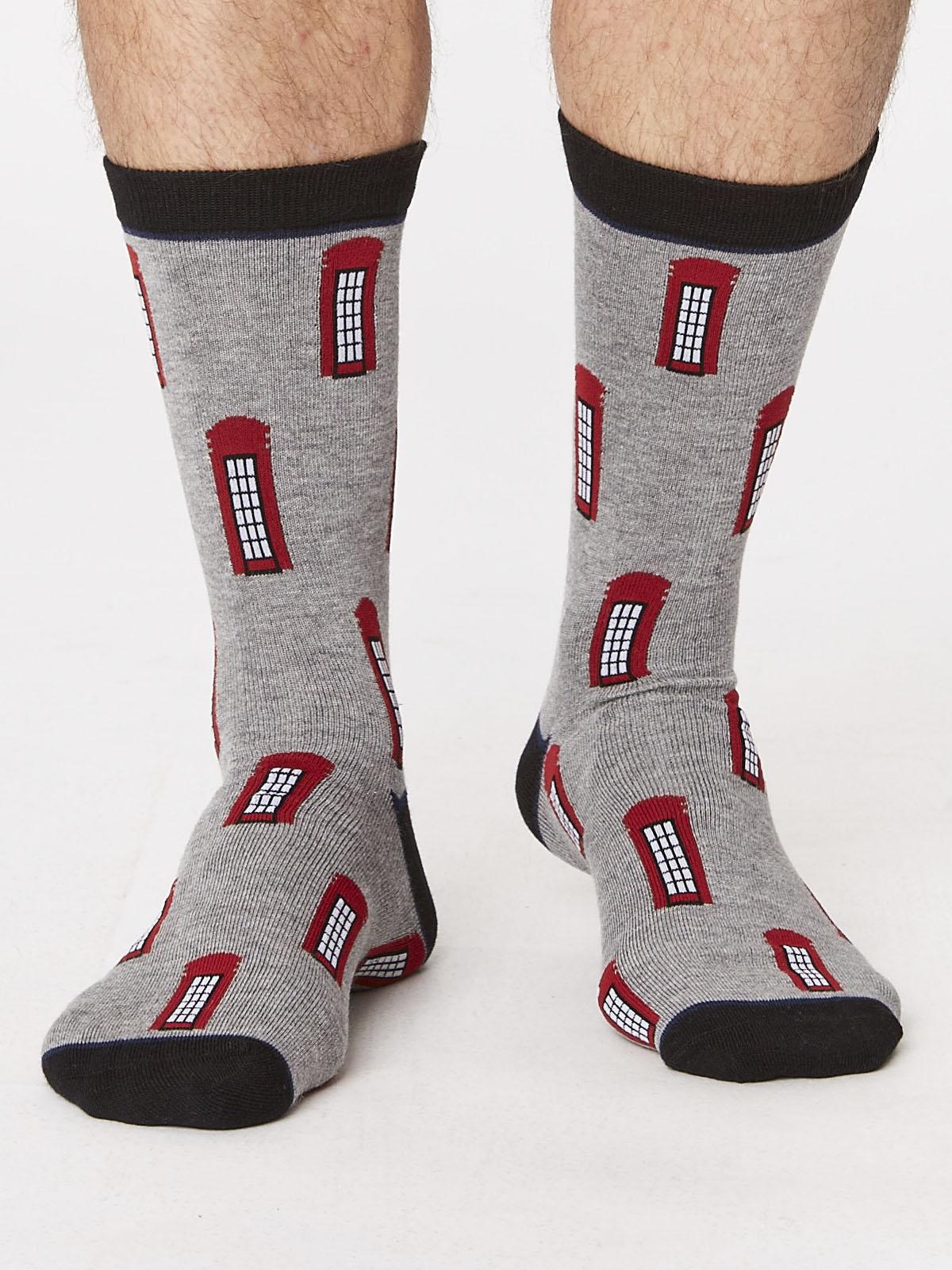 London Telephone Box Bamboo Socks - Flockneti