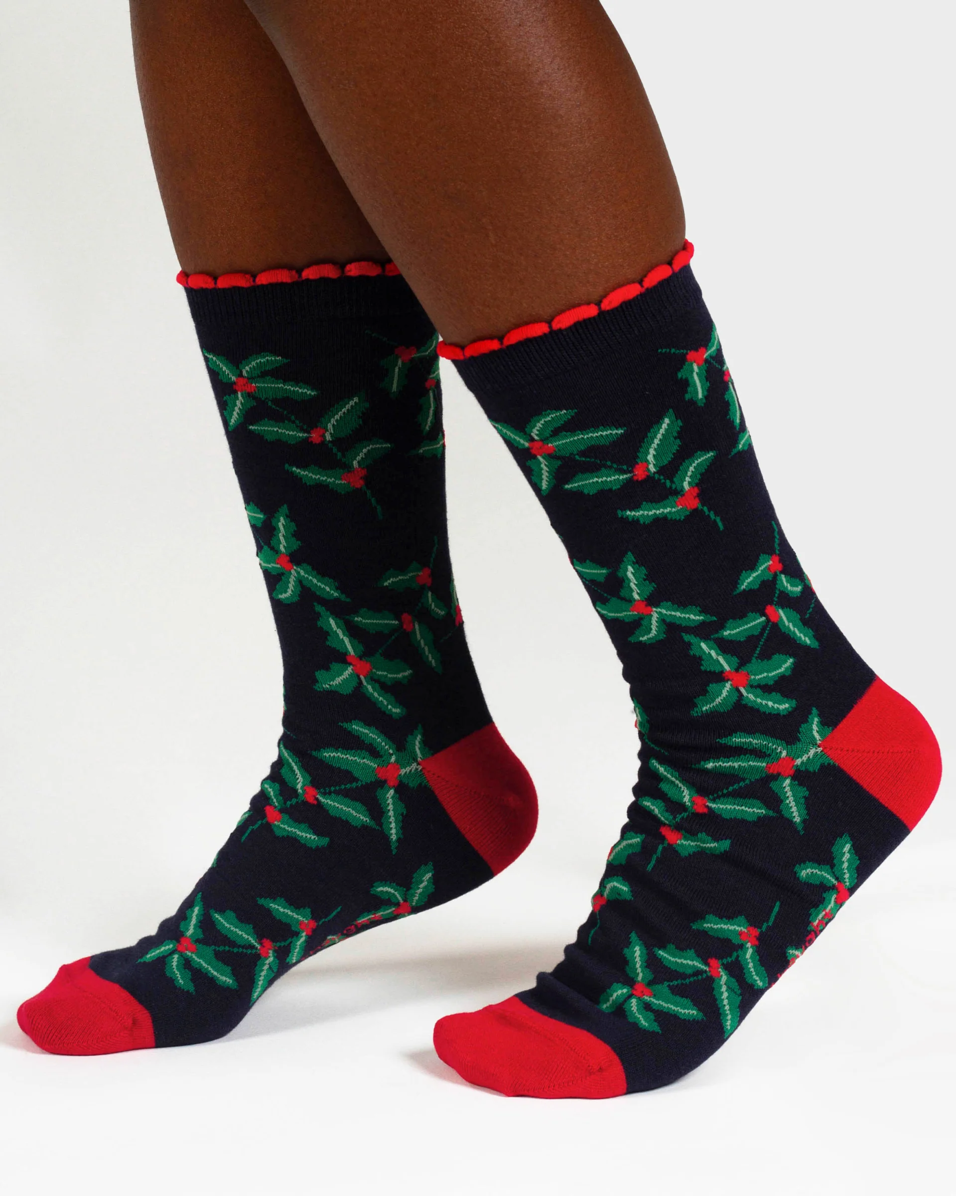 Womens December Birth Flower Sock - Holly - Flockneti