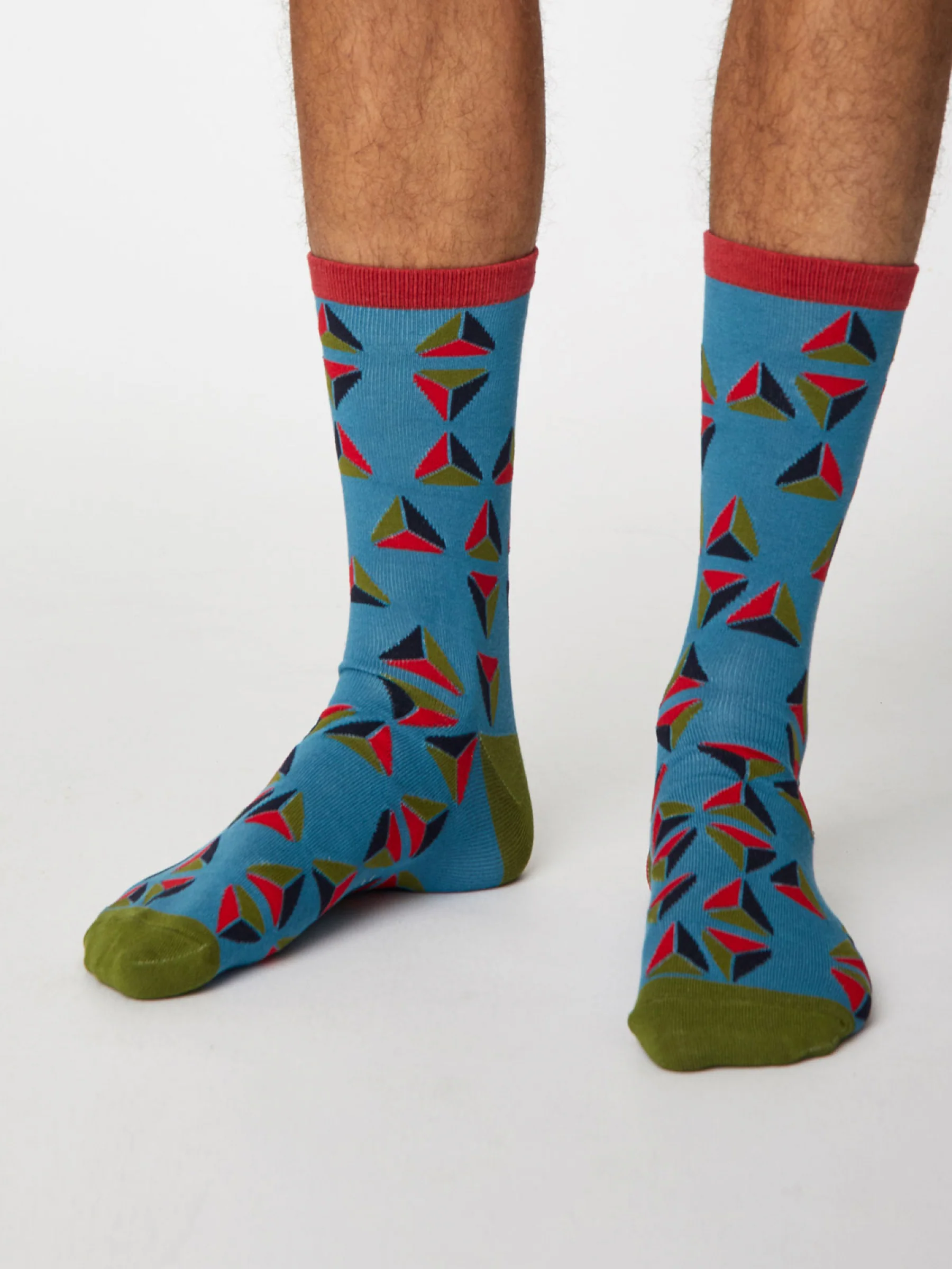 Geometrico Socks - Dusty Blue - Flockneti