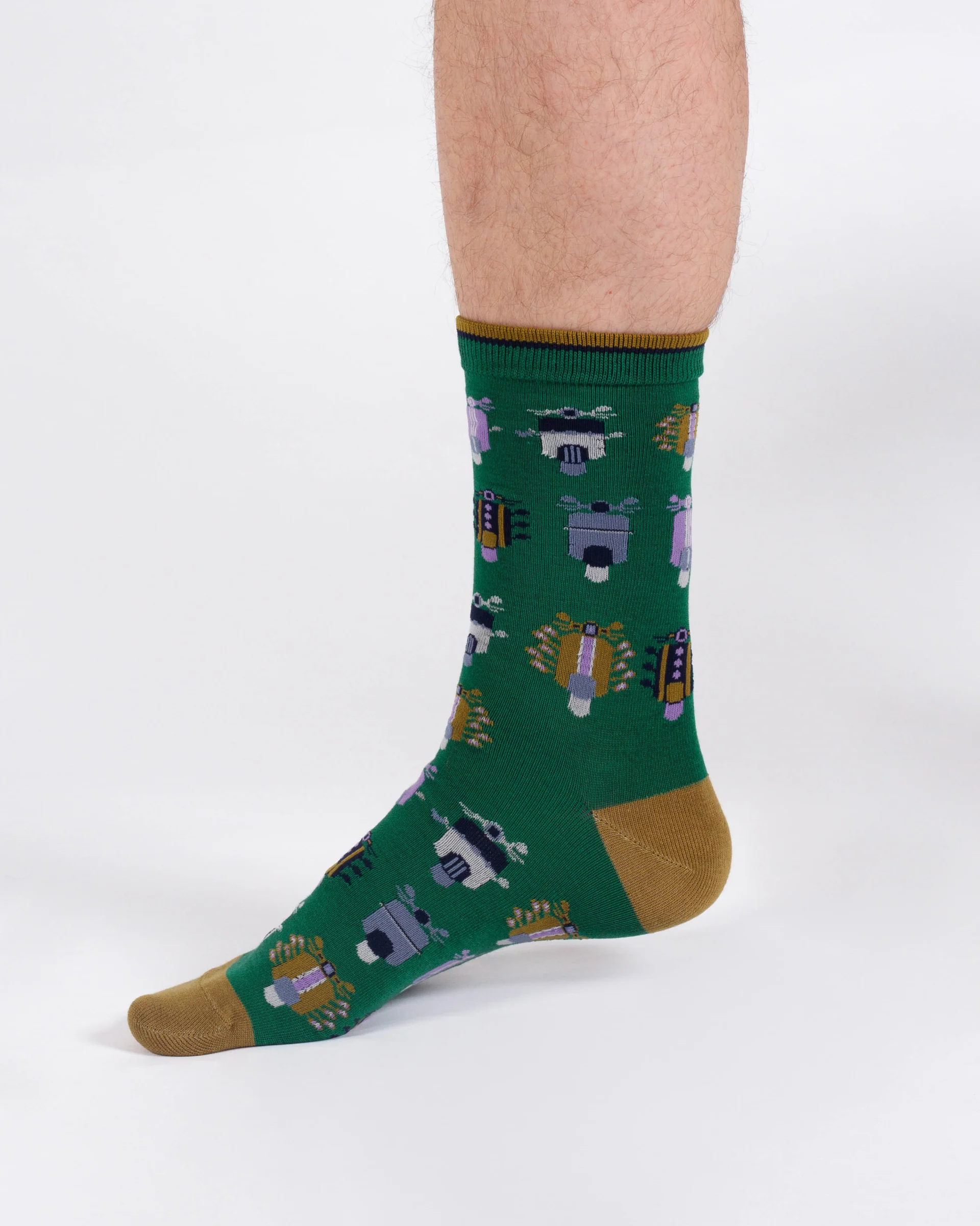 Scooter Bamboo Crew Socks - Green - Flockneti