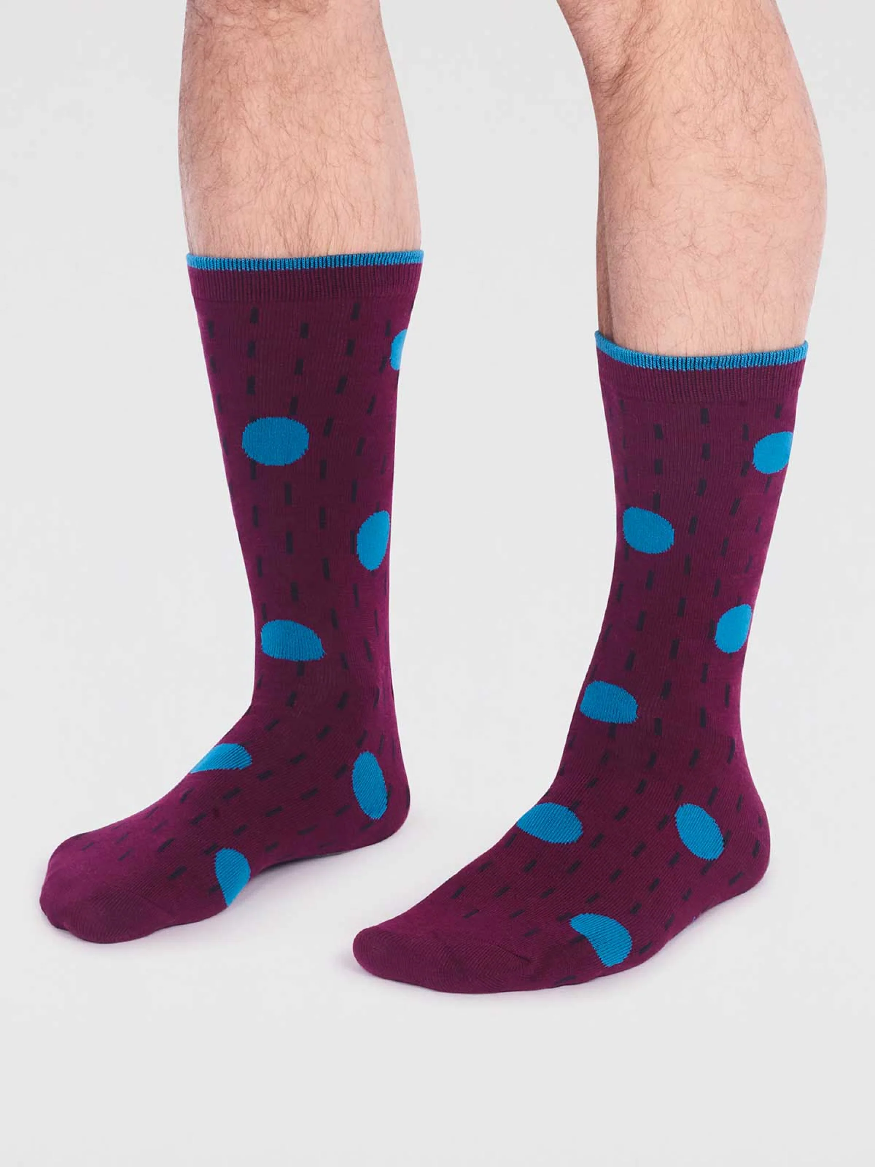 Leroy Bamboo Spot Socks - Plum Purple - Flockneti