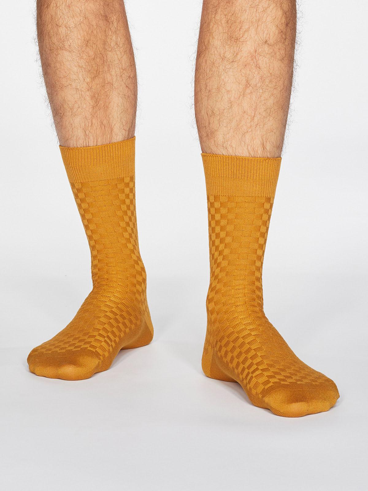 Cameron Dress Socks - Mustard Yellow - Flockneti