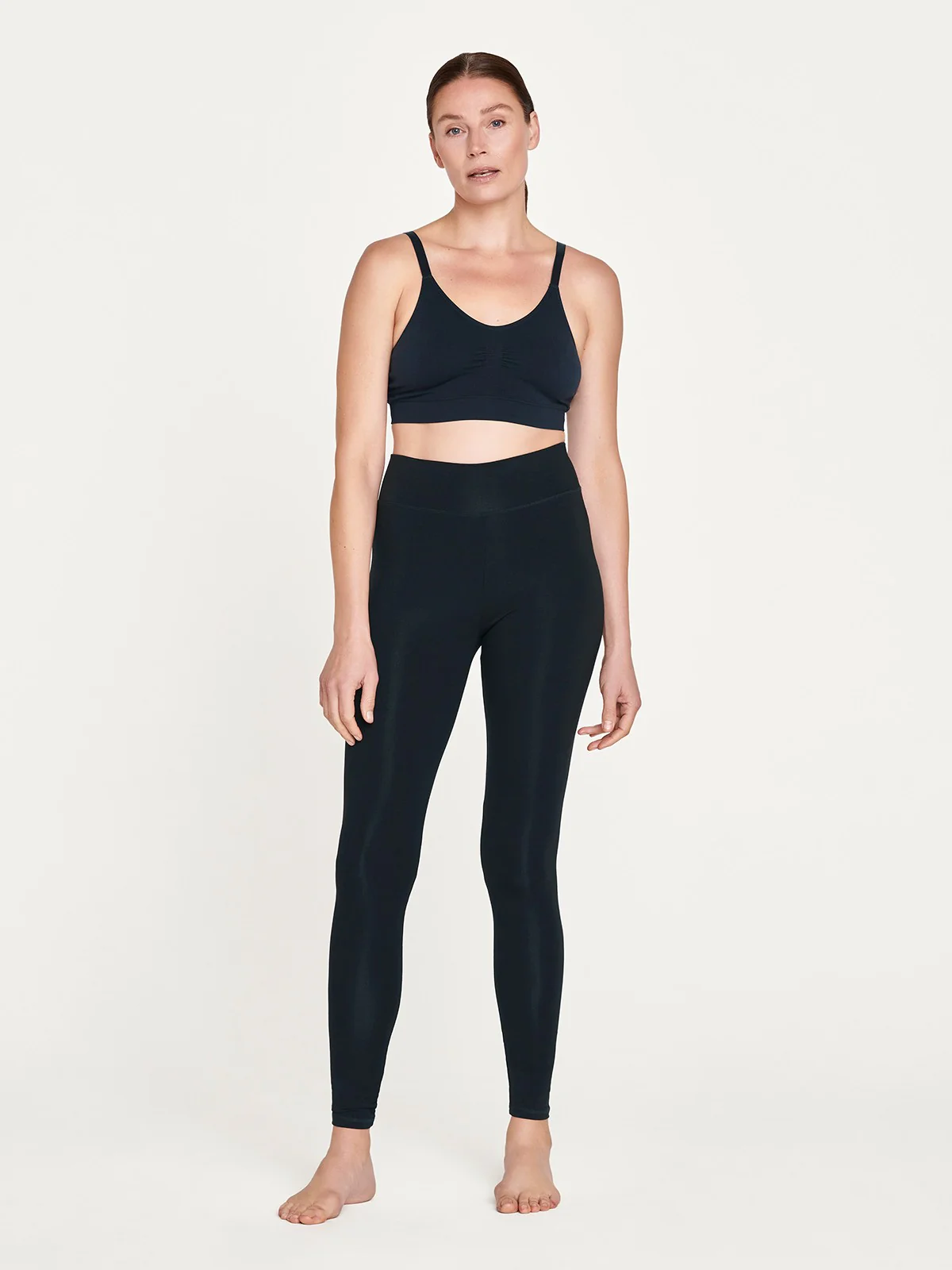 Essential Bamboo Organic Cotton Thick Leggings - Midnight Navy - Flockneti