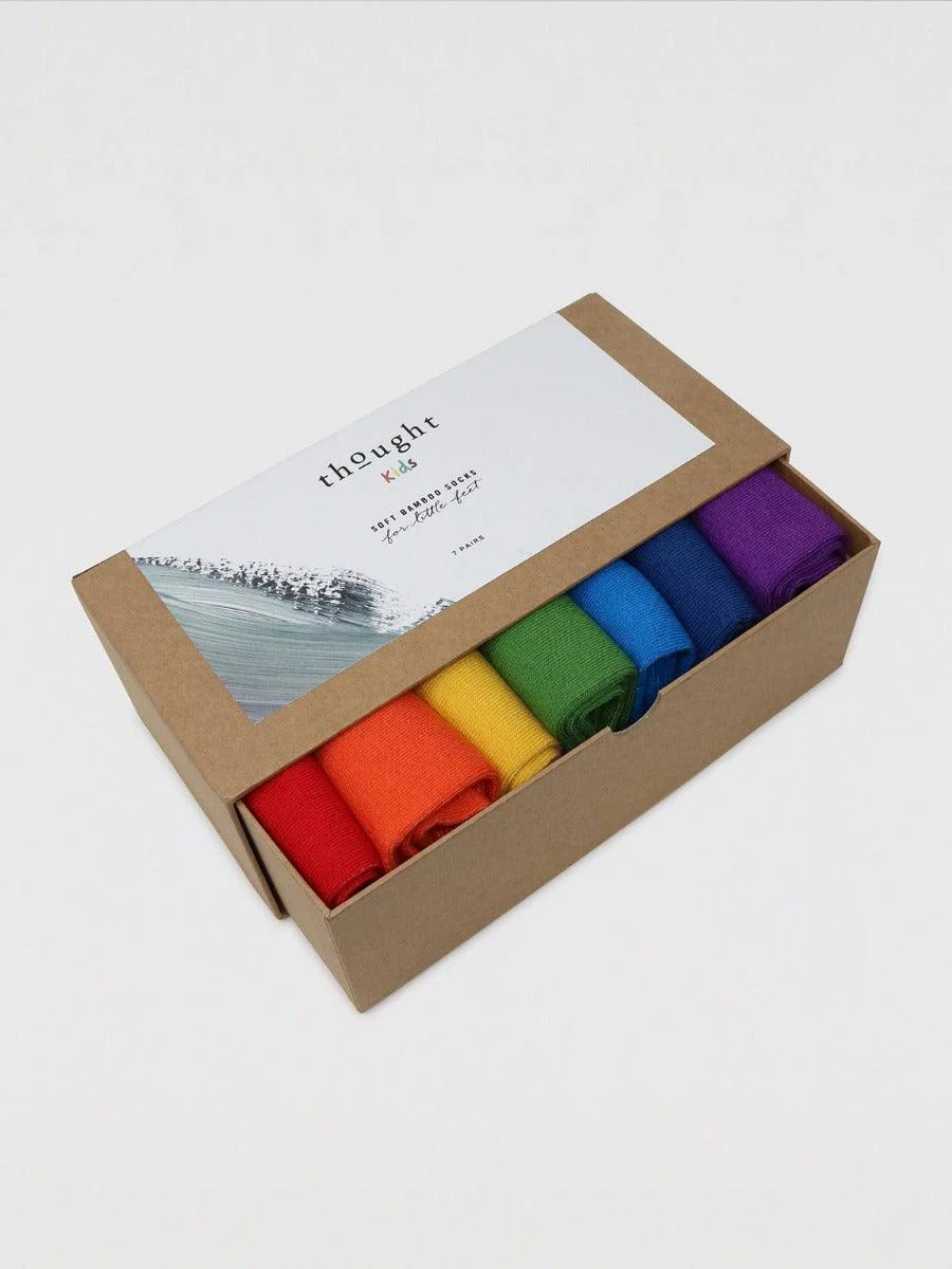 Baby Rainbow Bamboo 7 Pack Sock Box - Flockneti
