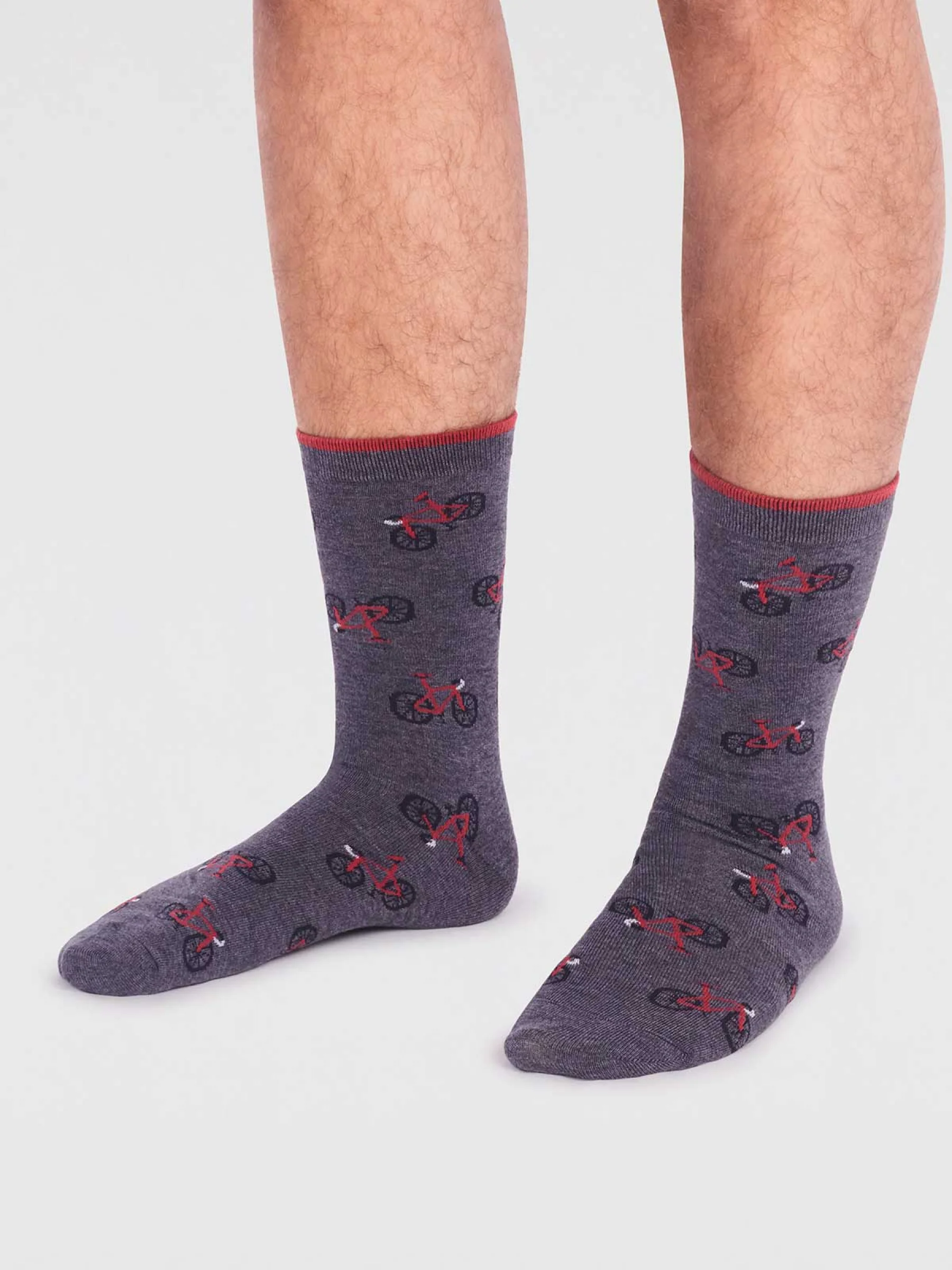 Marquis Bamboo Bike Sock  - Dark Grey Marle - Flockneti