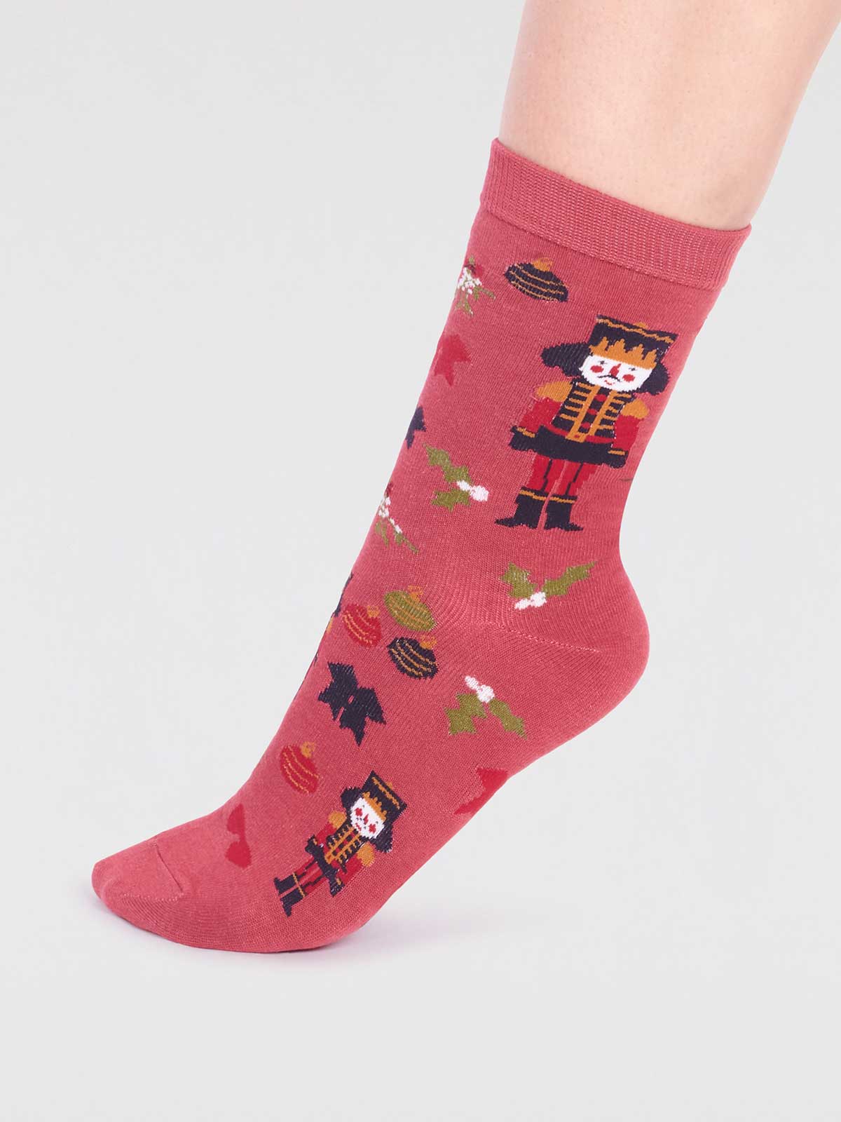 Clara Bamboo Nutcracker Sock - Brick Red - Flockneti