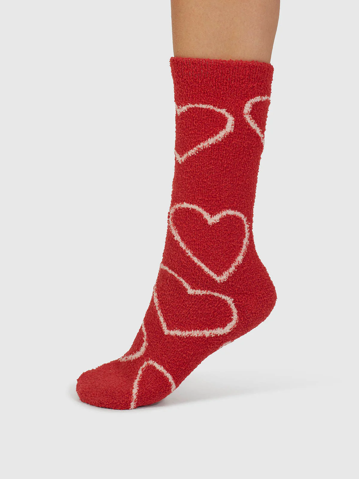 Marjorie Fluffy Bed Socks - Poppy Red - Flockneti