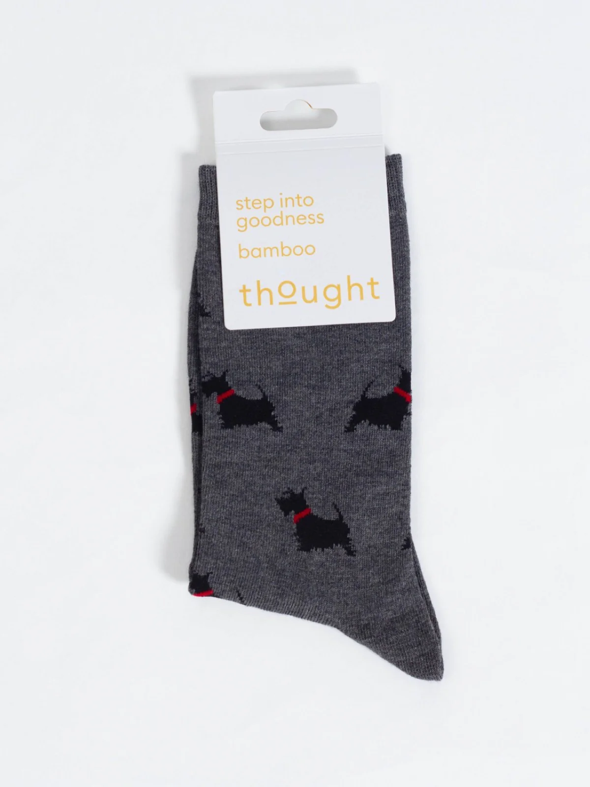Doggy Bamboo Crew Socks - Grey/Scottish Terrier - Flockneti