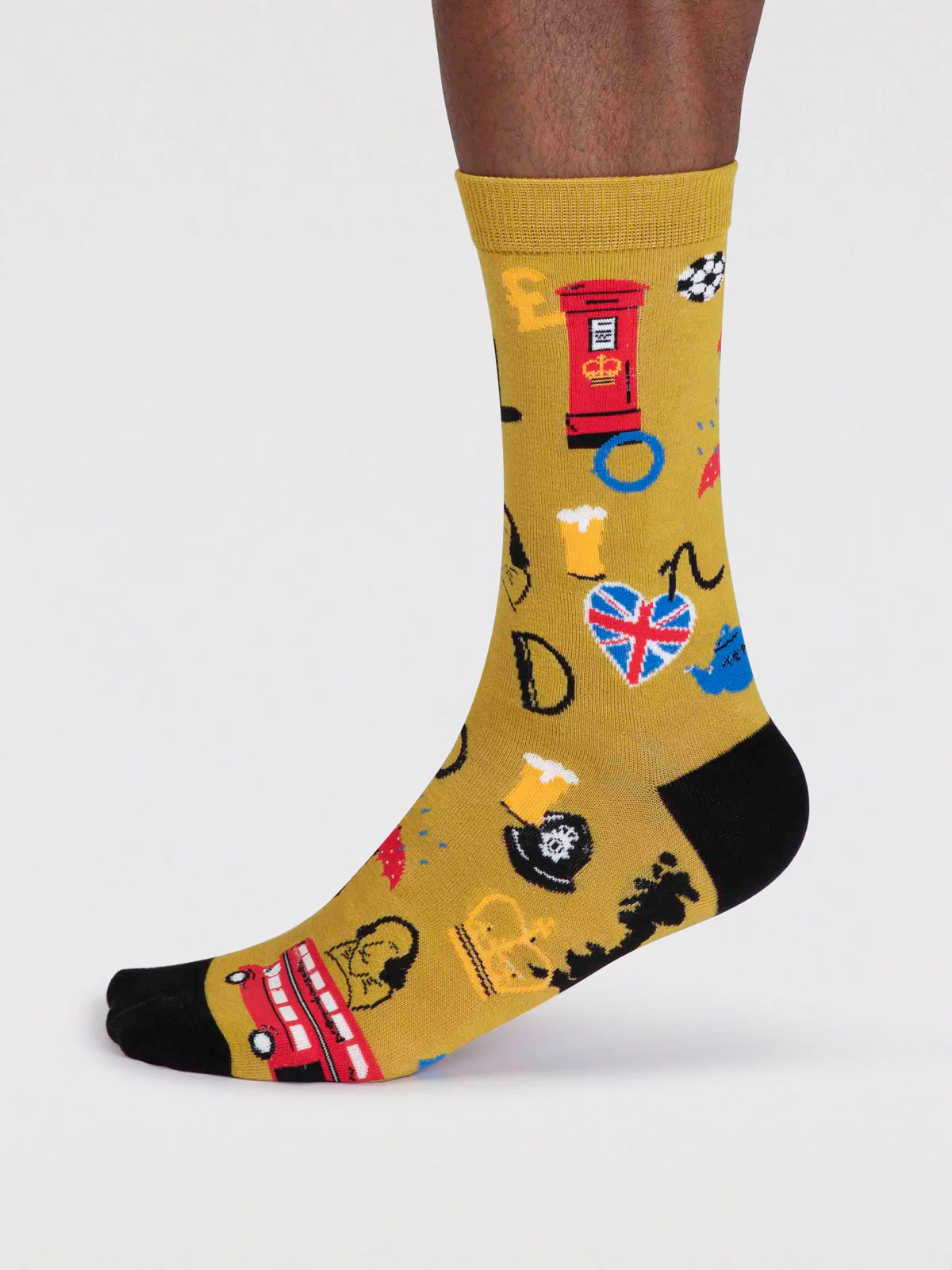 Will Men's Organic Cotton London Socks - Chartreuse Yellow - Flockneti