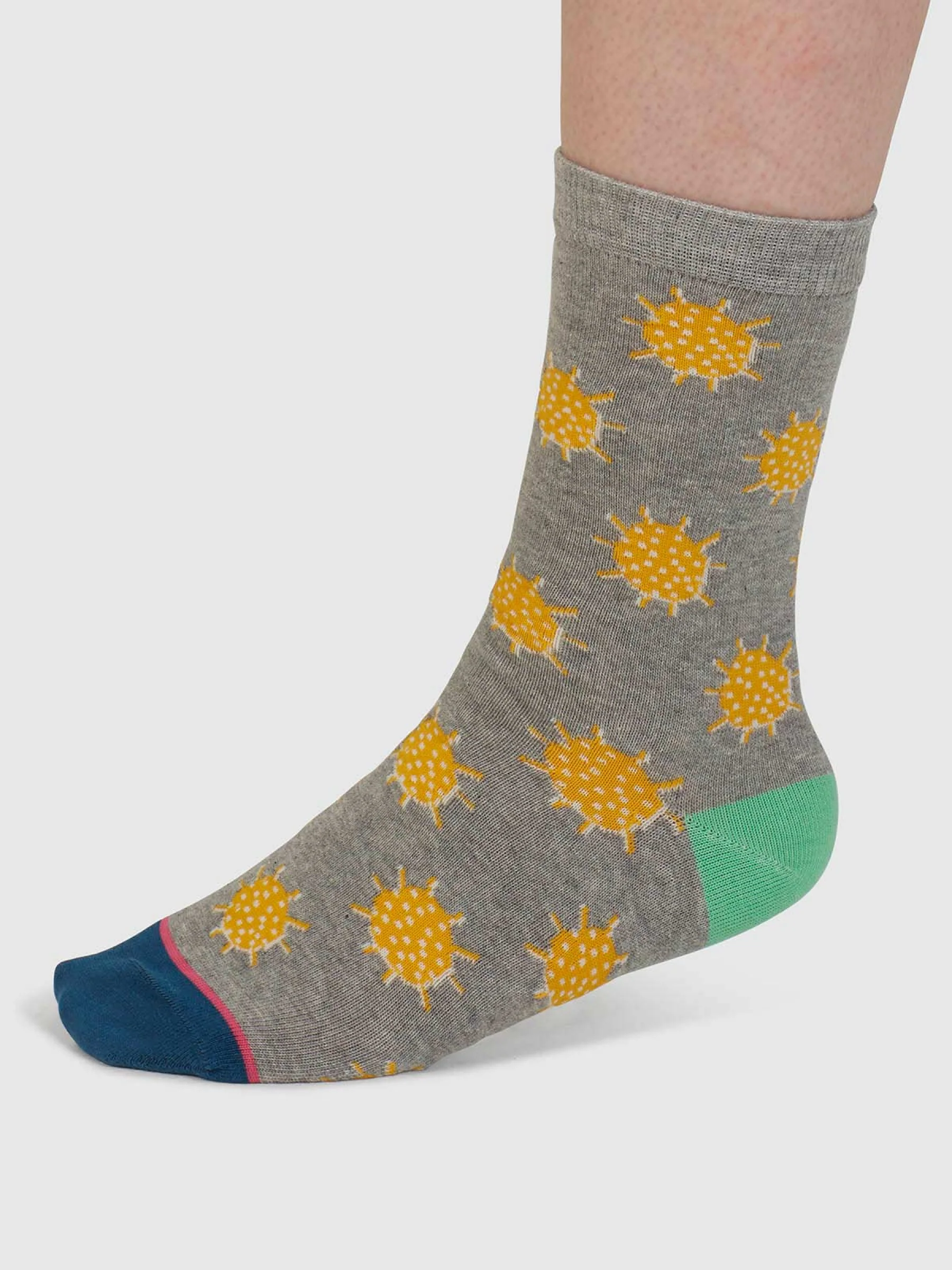 Oriane Weather Organic Cotton Socks - Mid Grey Marle - Flockneti